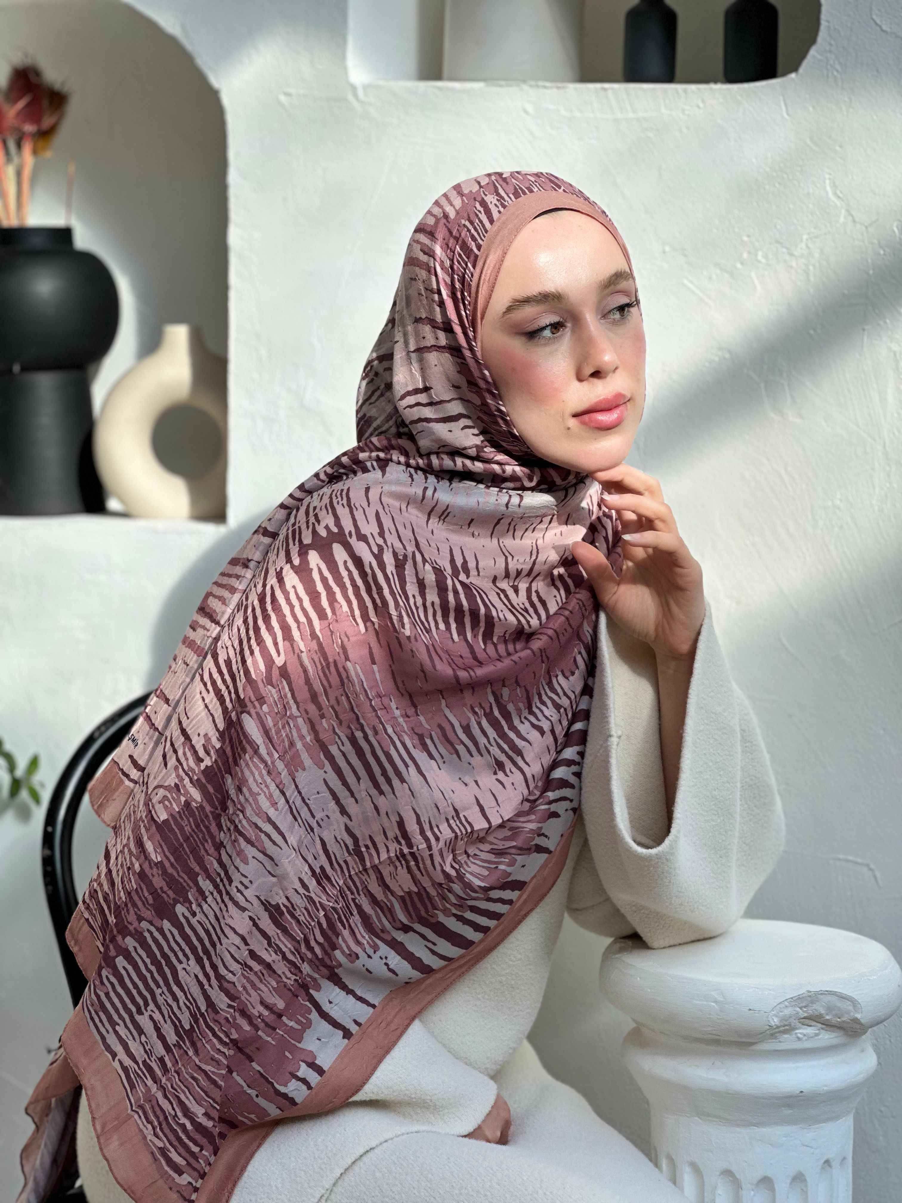 Linye Pattern Bamboo Shawl - Dark Mink