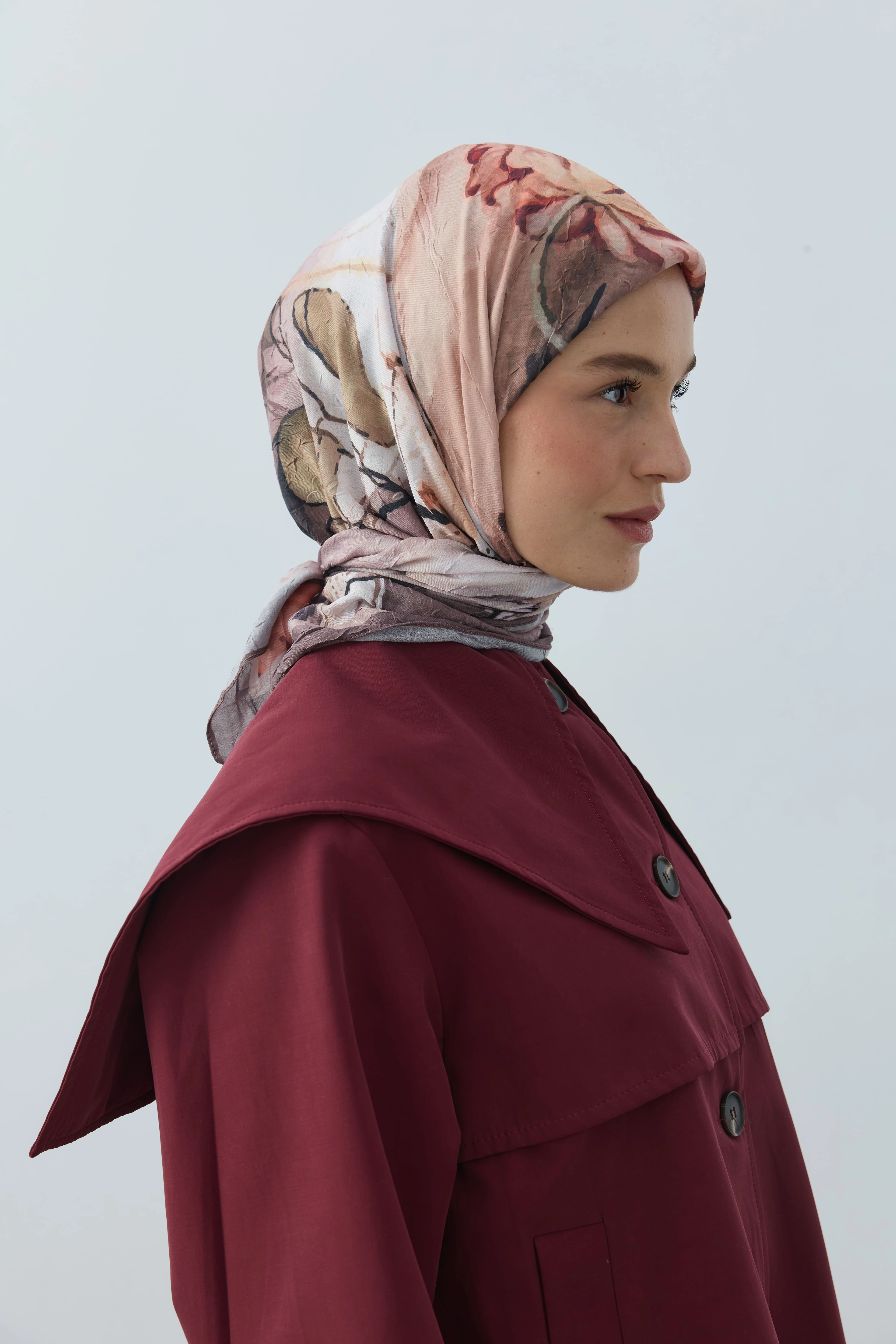 Seraphy Desen Bambu Eşarp - Koyu Vizon