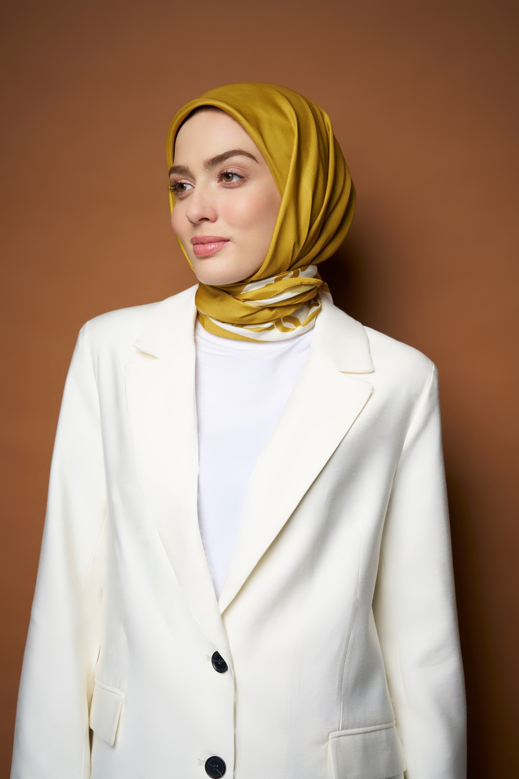 Chain Cotton Scarf - Oxide Yellow