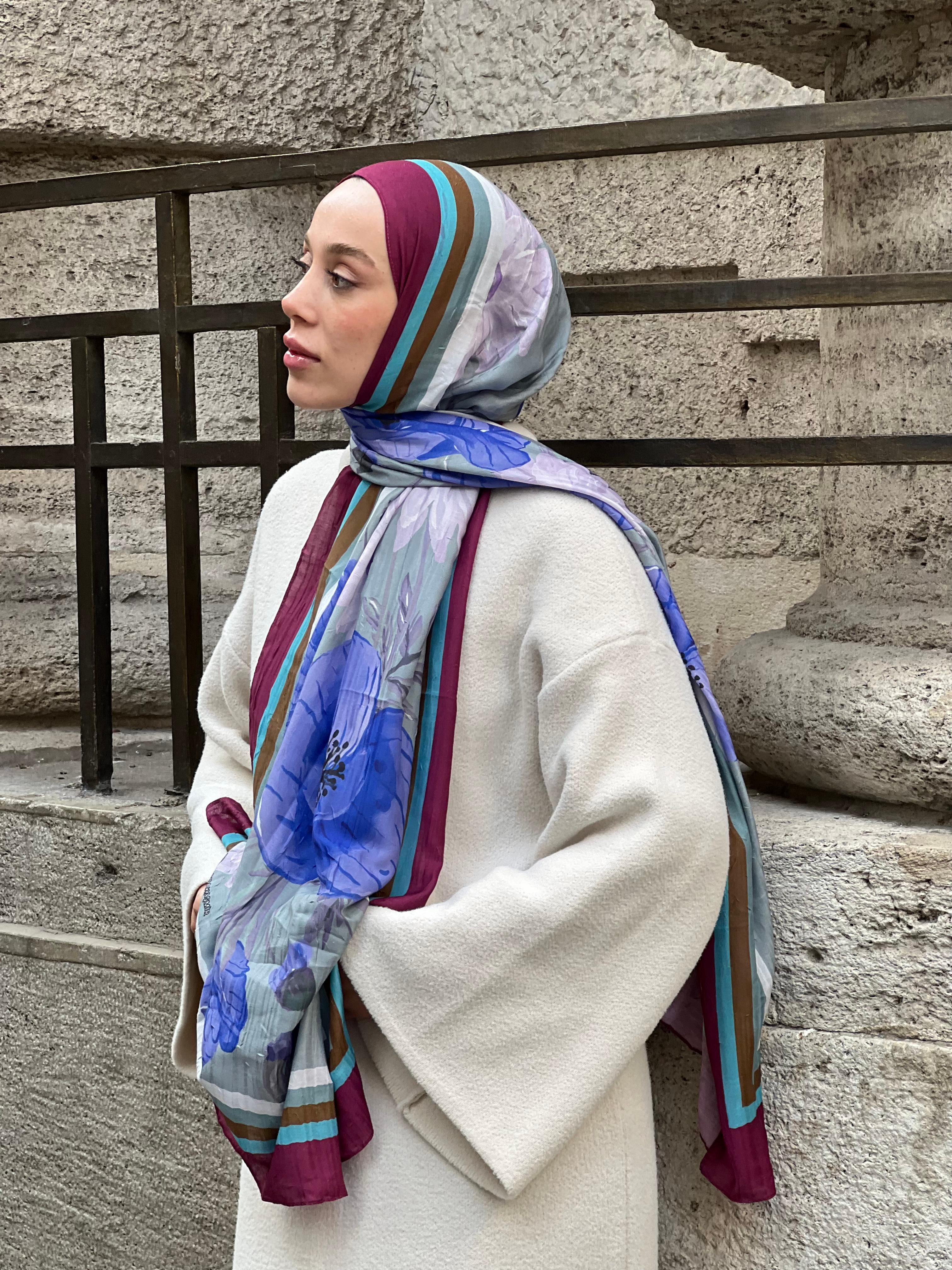 Margarit Desen Bambu Şal - Vişne