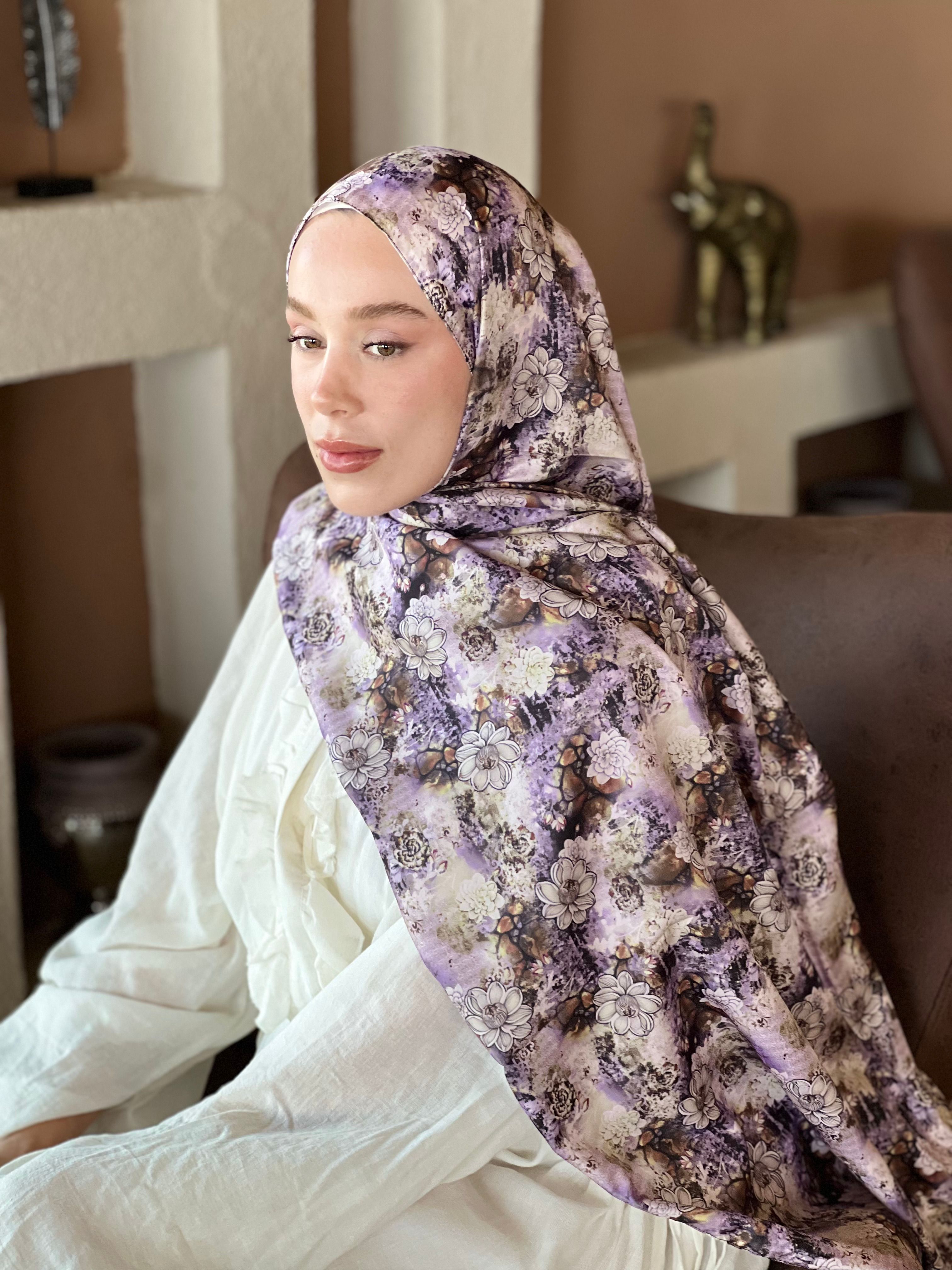 Zemheri Pattern Twill Shawl - Magenta