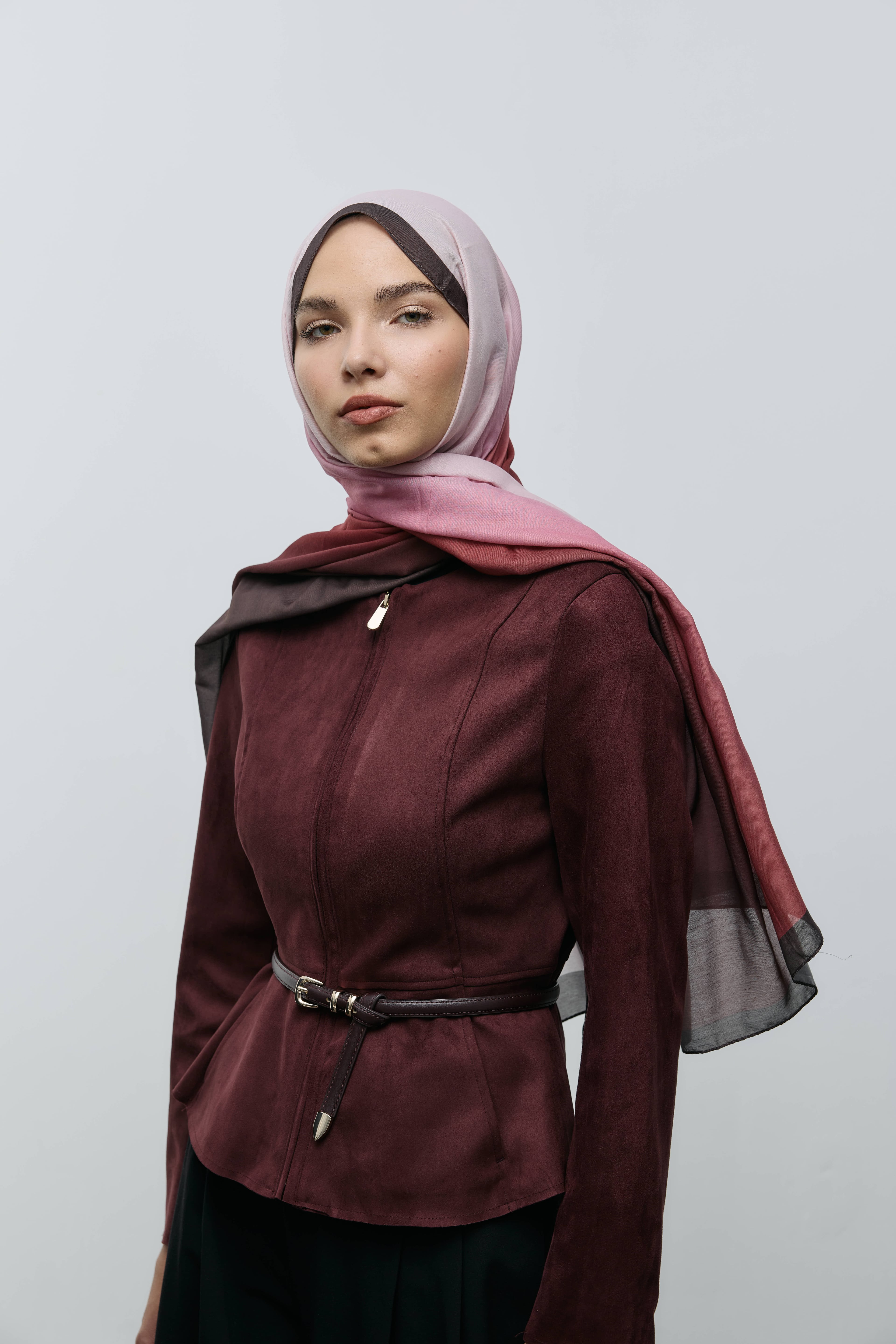 Velin Desen Pamuk Şal - Acı Kahve