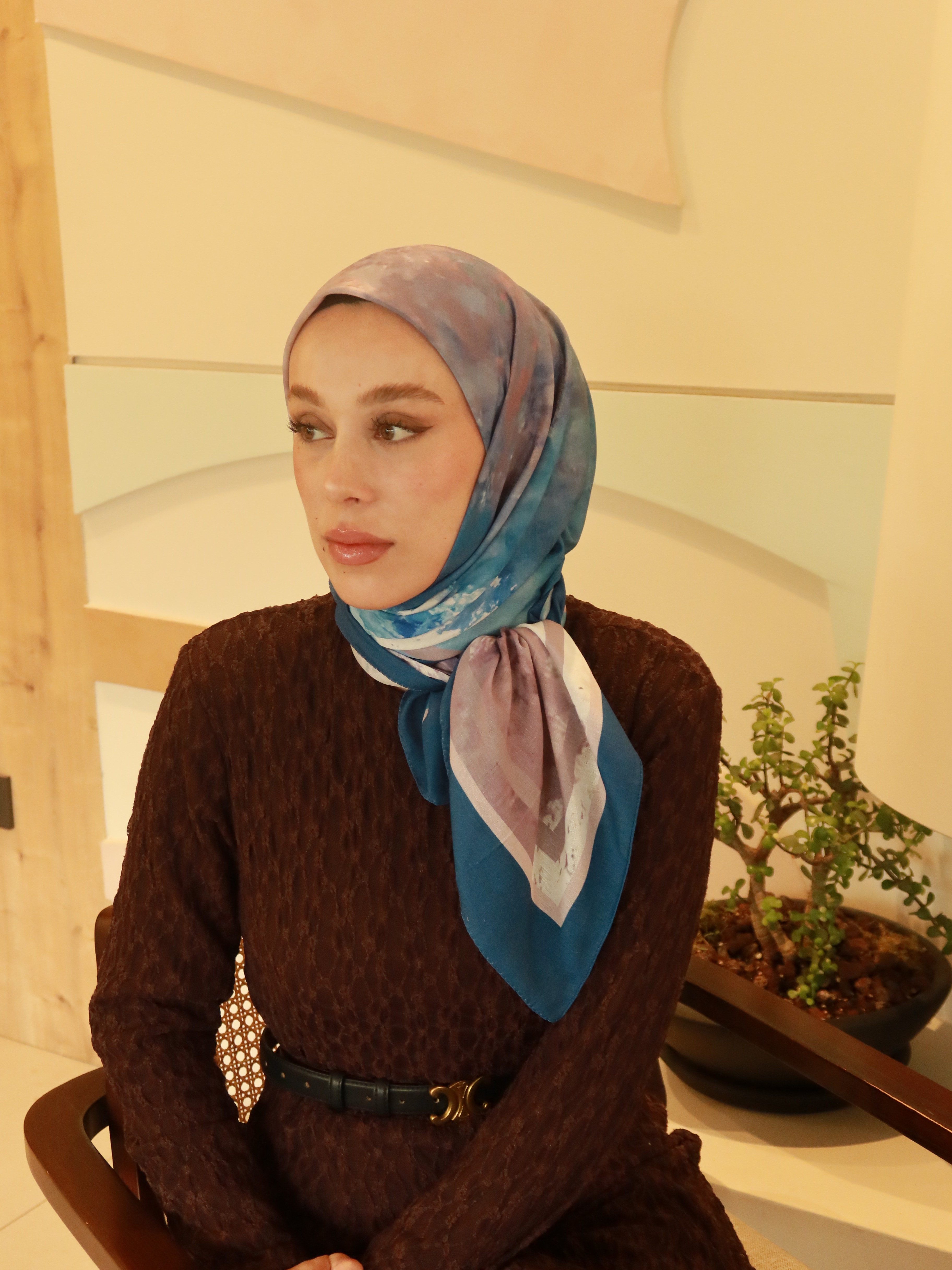 Eterya Desen Lina Eşarp - İndigo