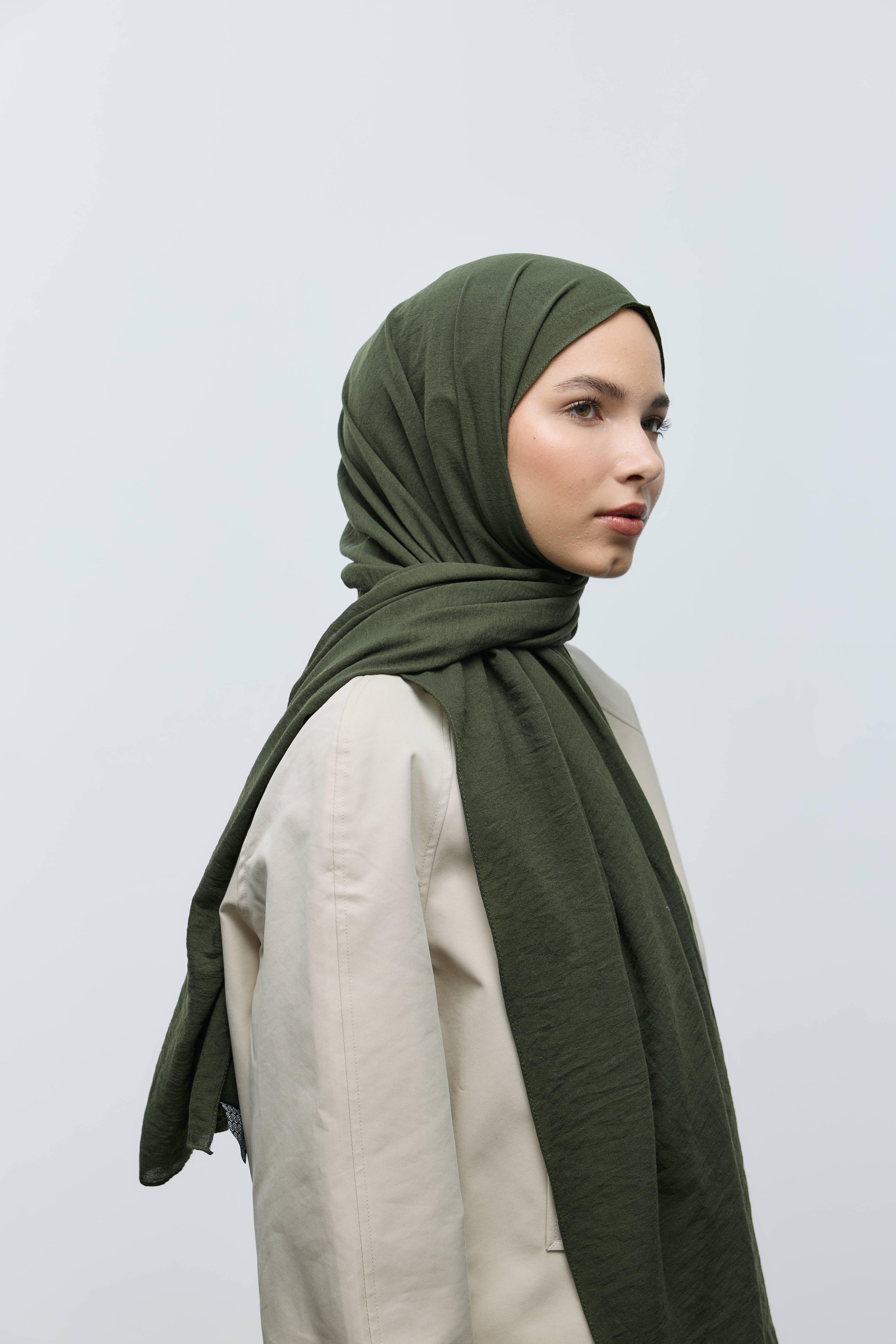 Krash Cotton Shawl - Dark Green