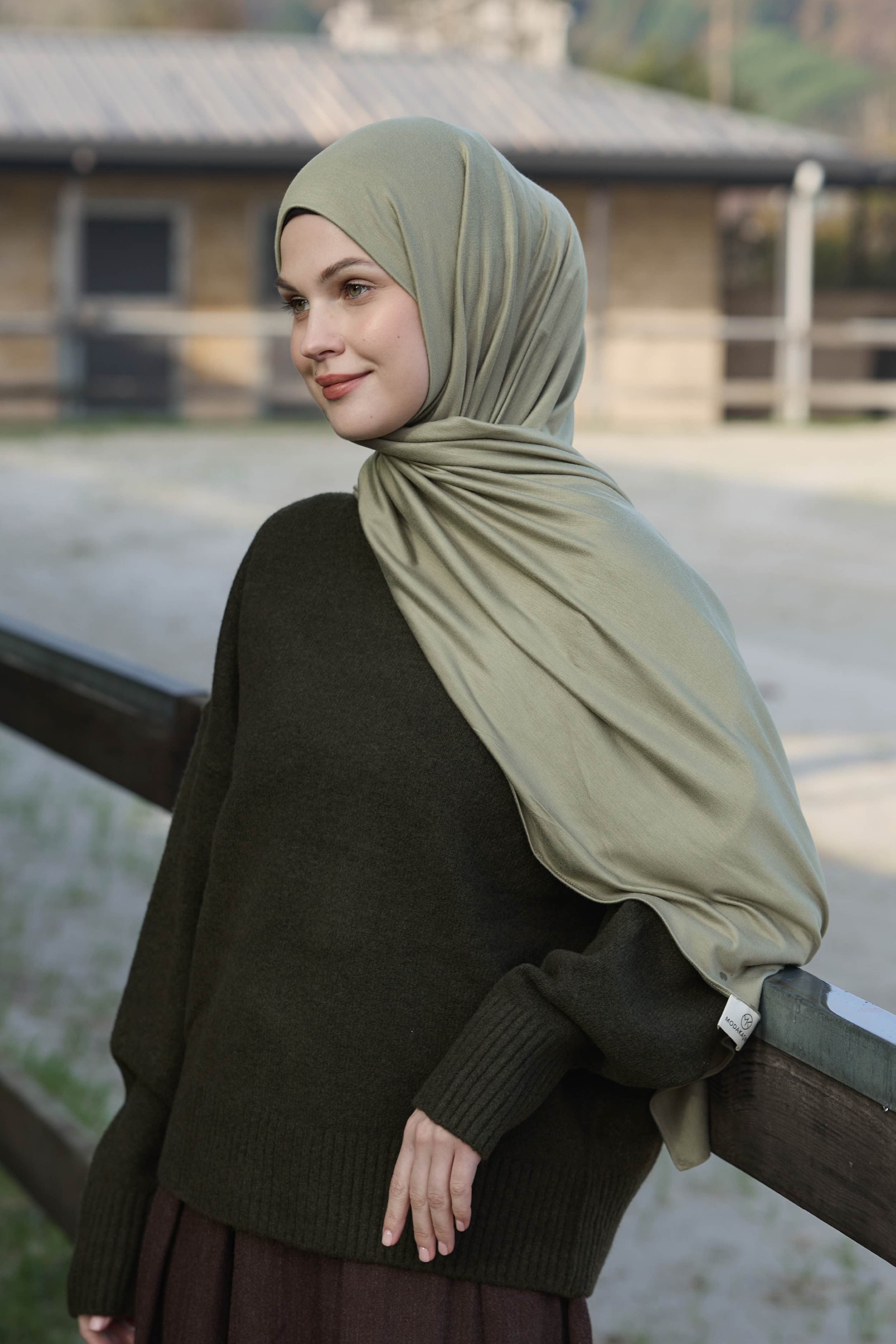 Bambu Penye Şal - Pastel Yeşili