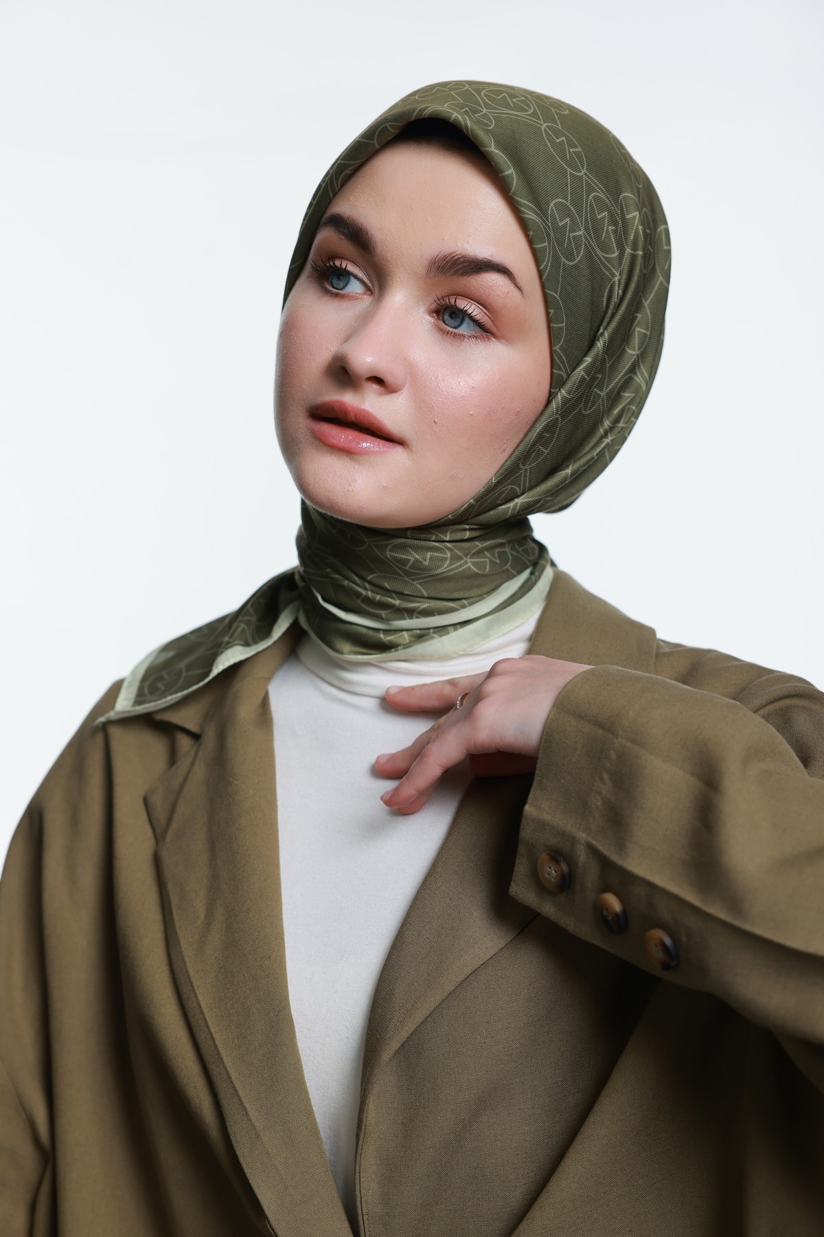 MK Loop Cotton Scarf - Khaki