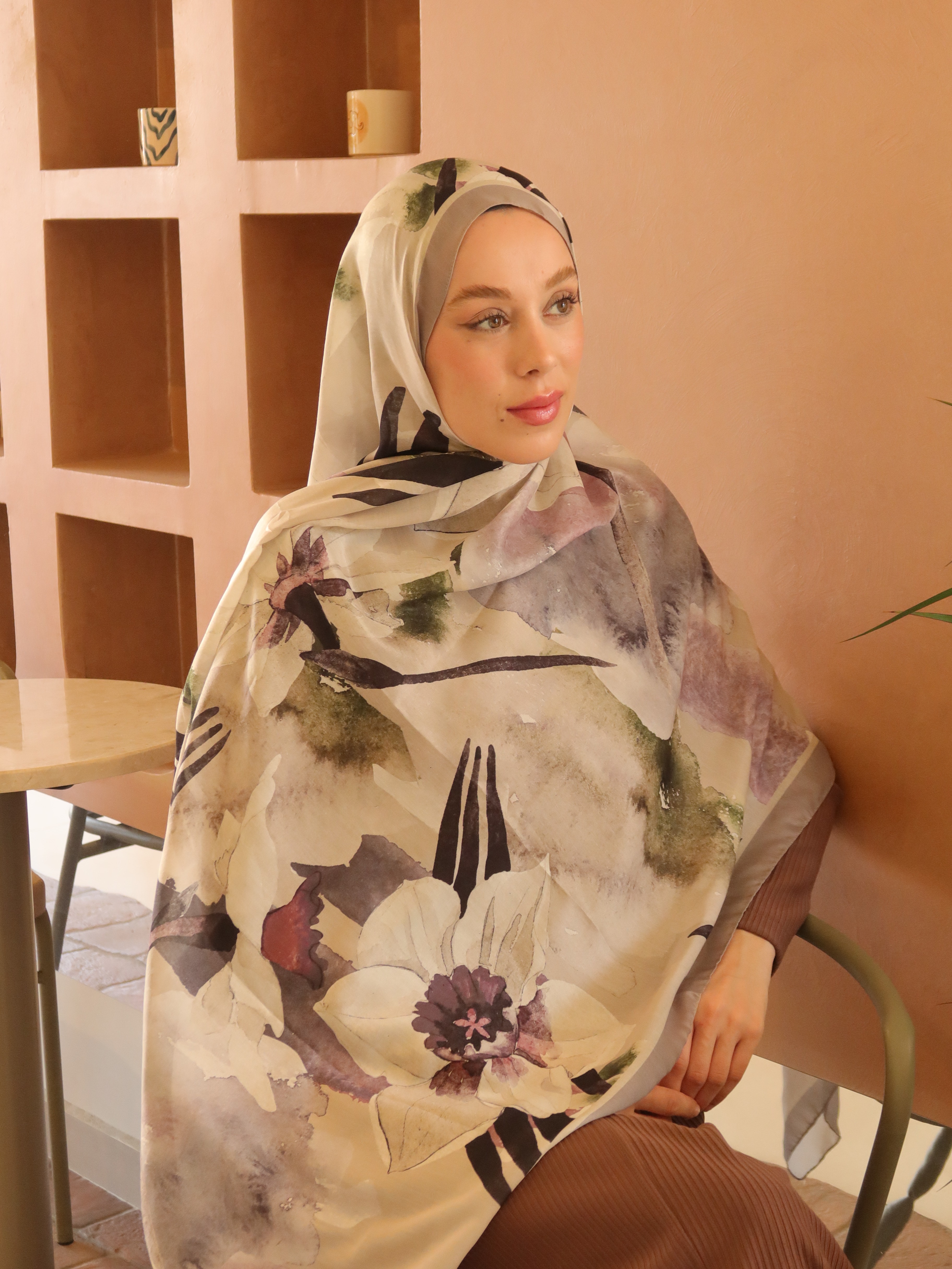 Serella Desen Bambu Şal - Antik Bej