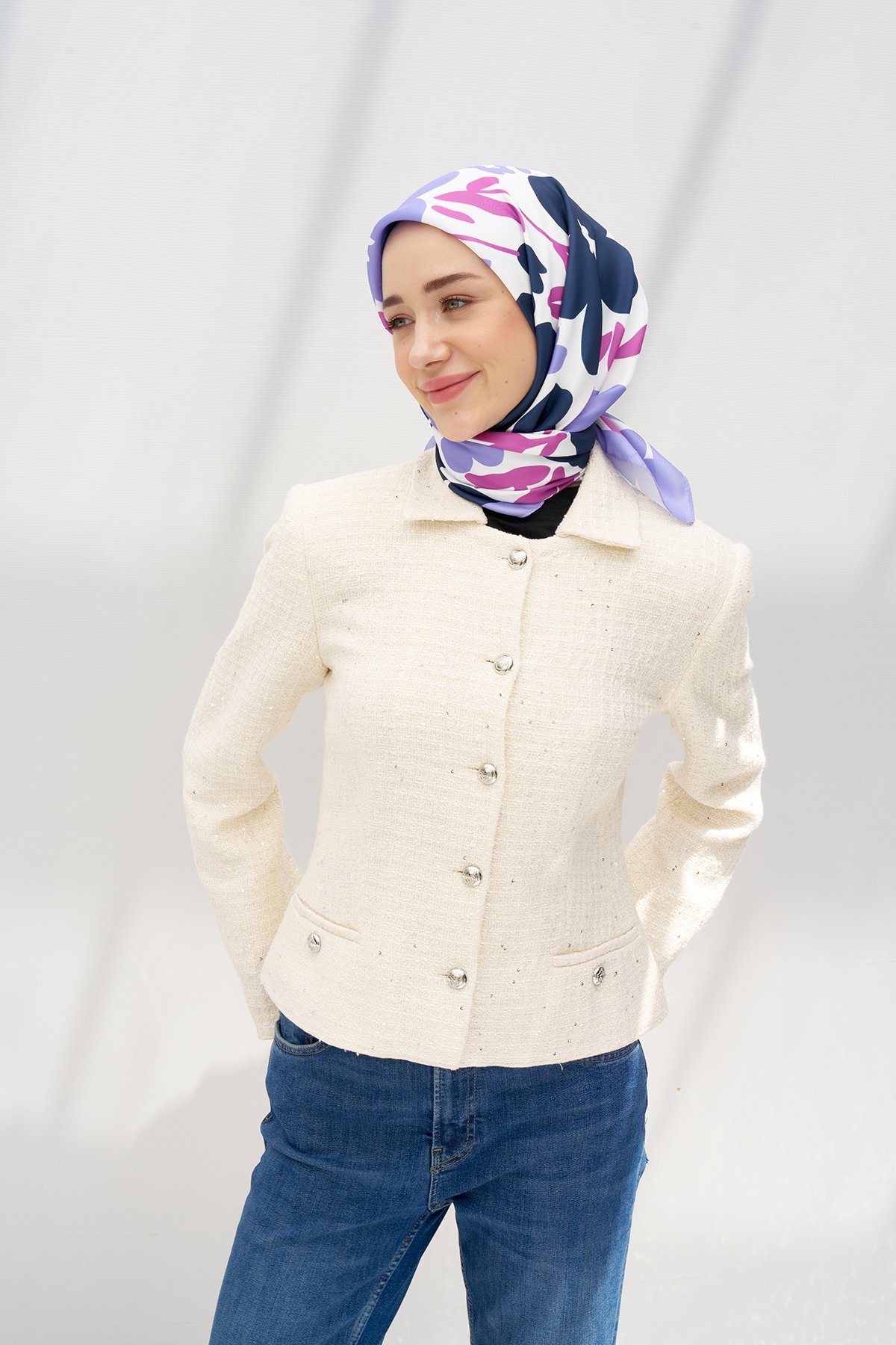 Daisy Twill Scarf - Lila