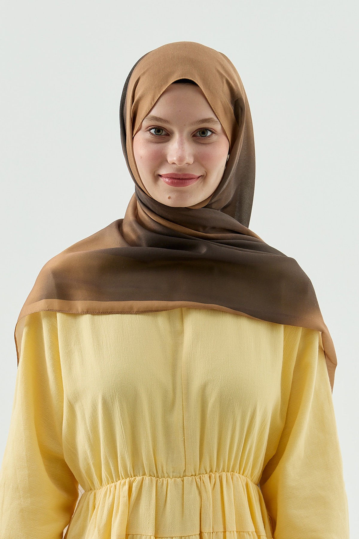 Mist Desen Pamuk Şal - Bronz