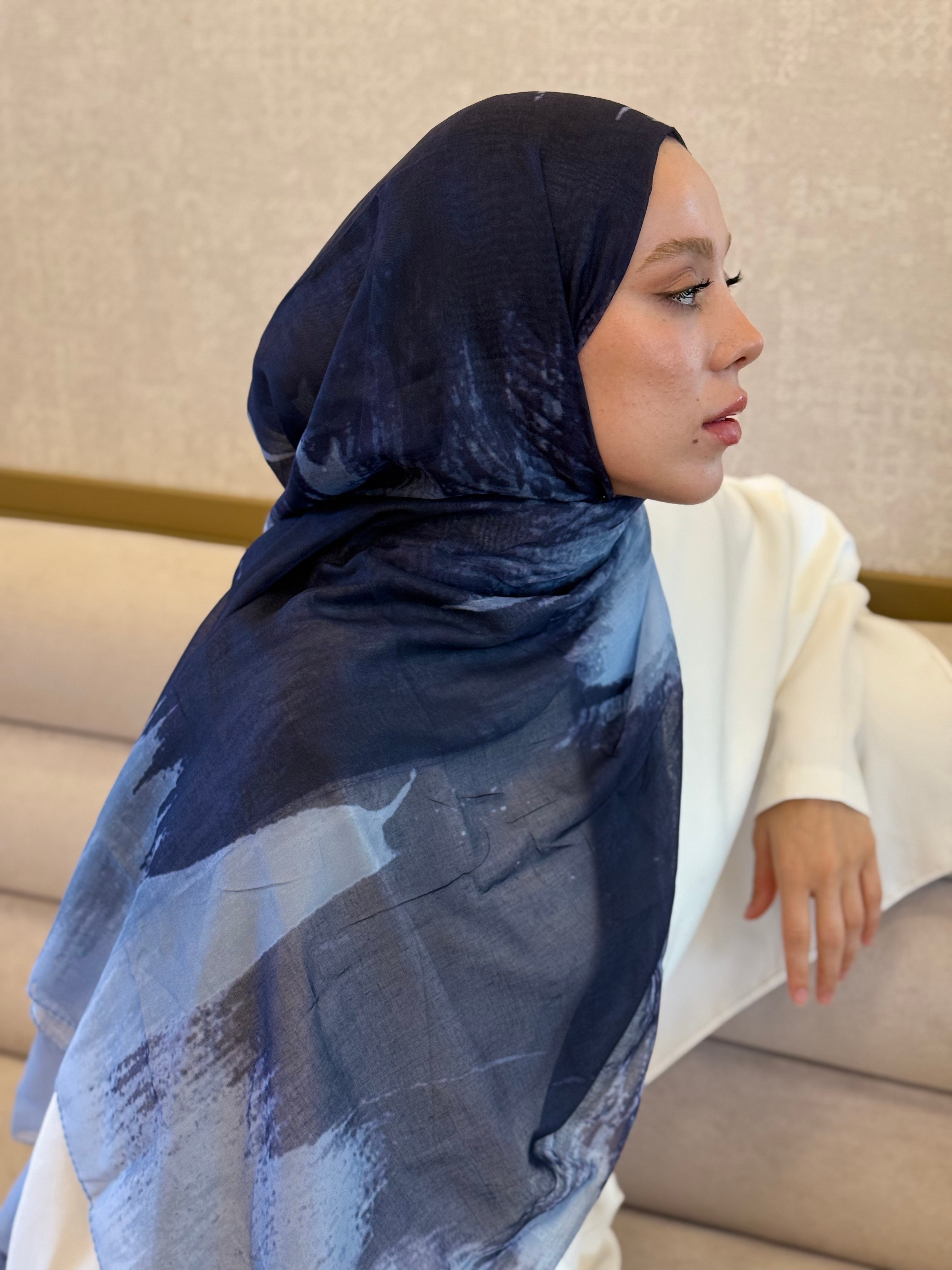 Alaca Desen Aya Serisi Şal - Lacivert