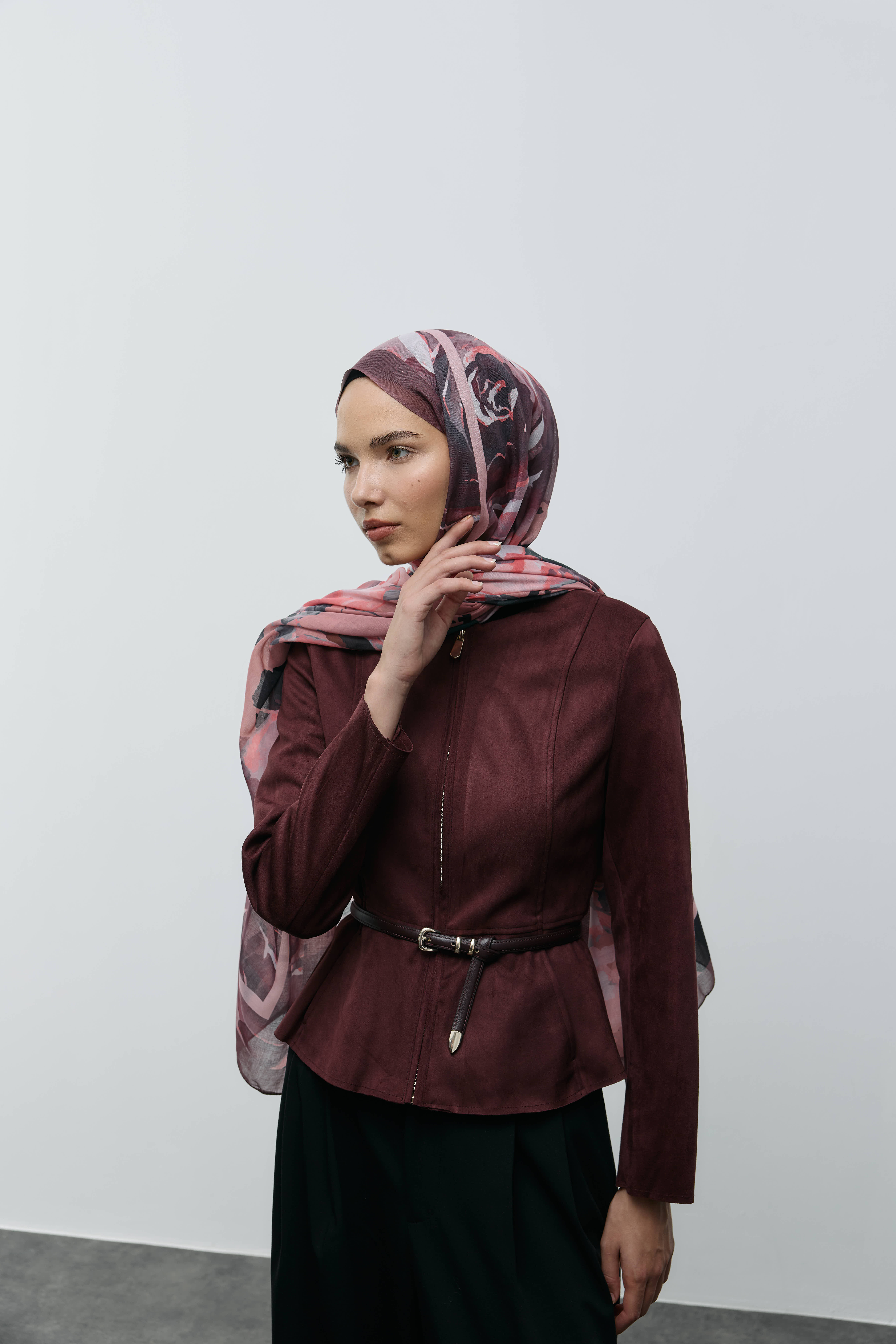 Flores Desen Aya Şal - Rubin