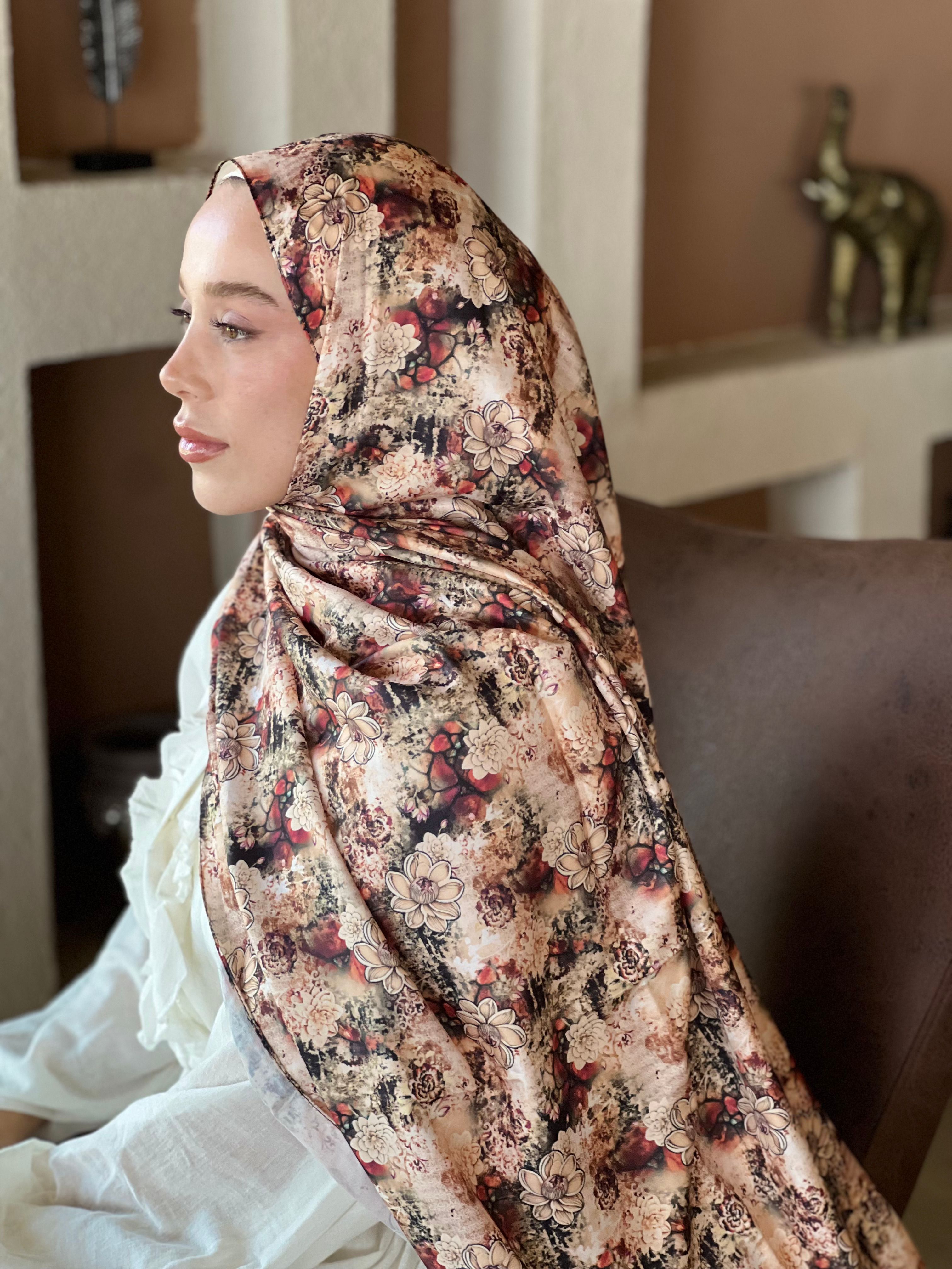 Zemheri Pattern Twill Shawl - Cherry