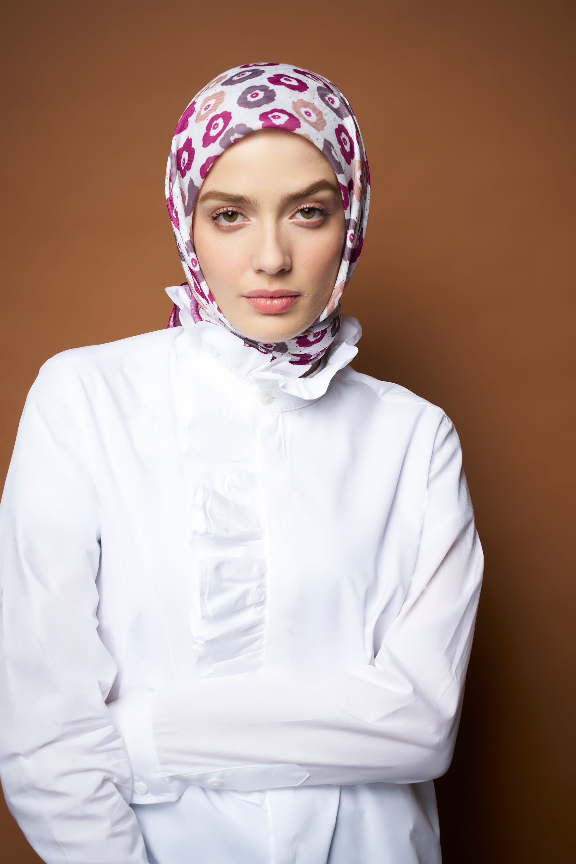 Violet Cotton Scarf - Gül Pembe