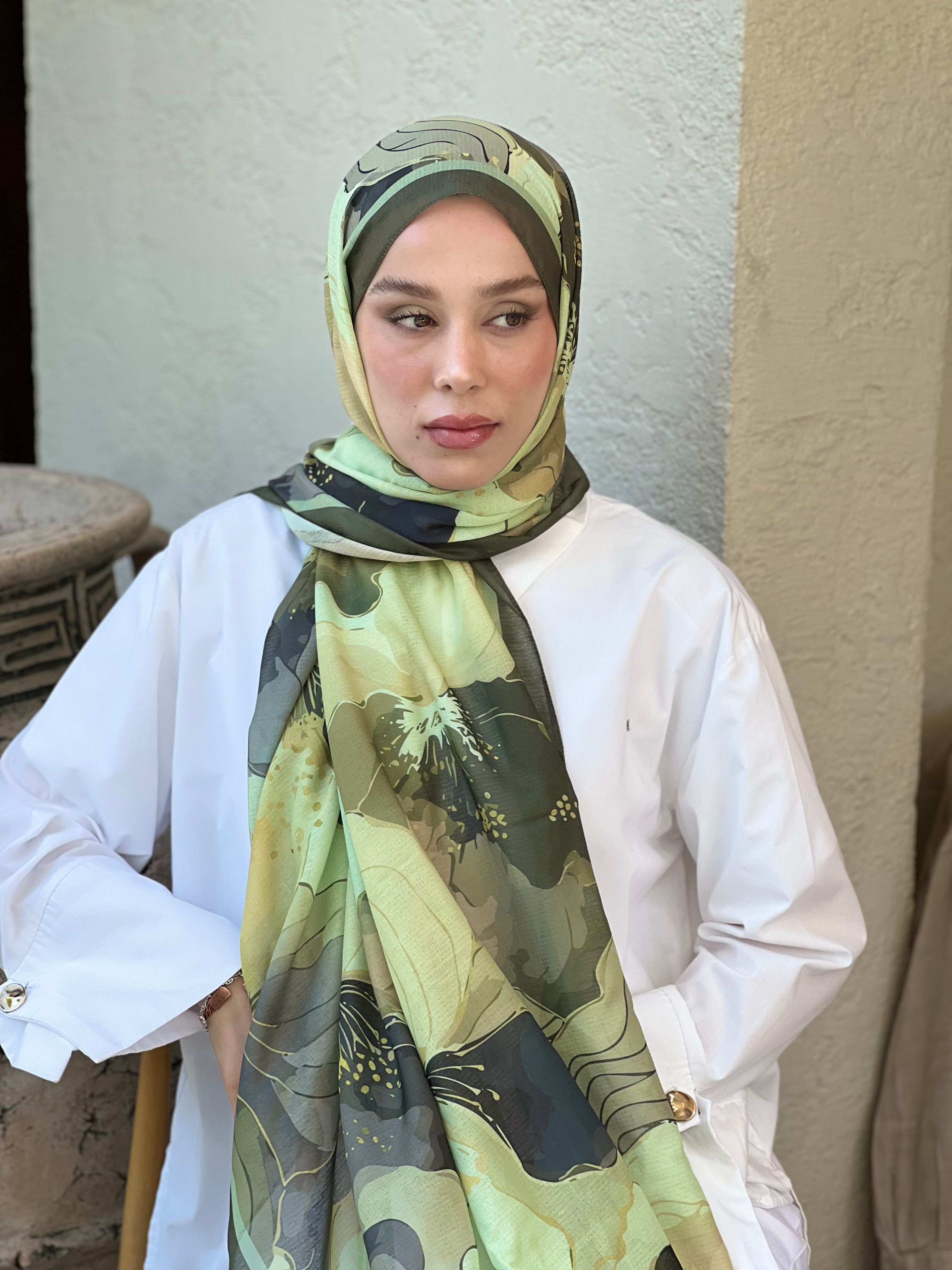 Florica Desen Lina Şal - Haki