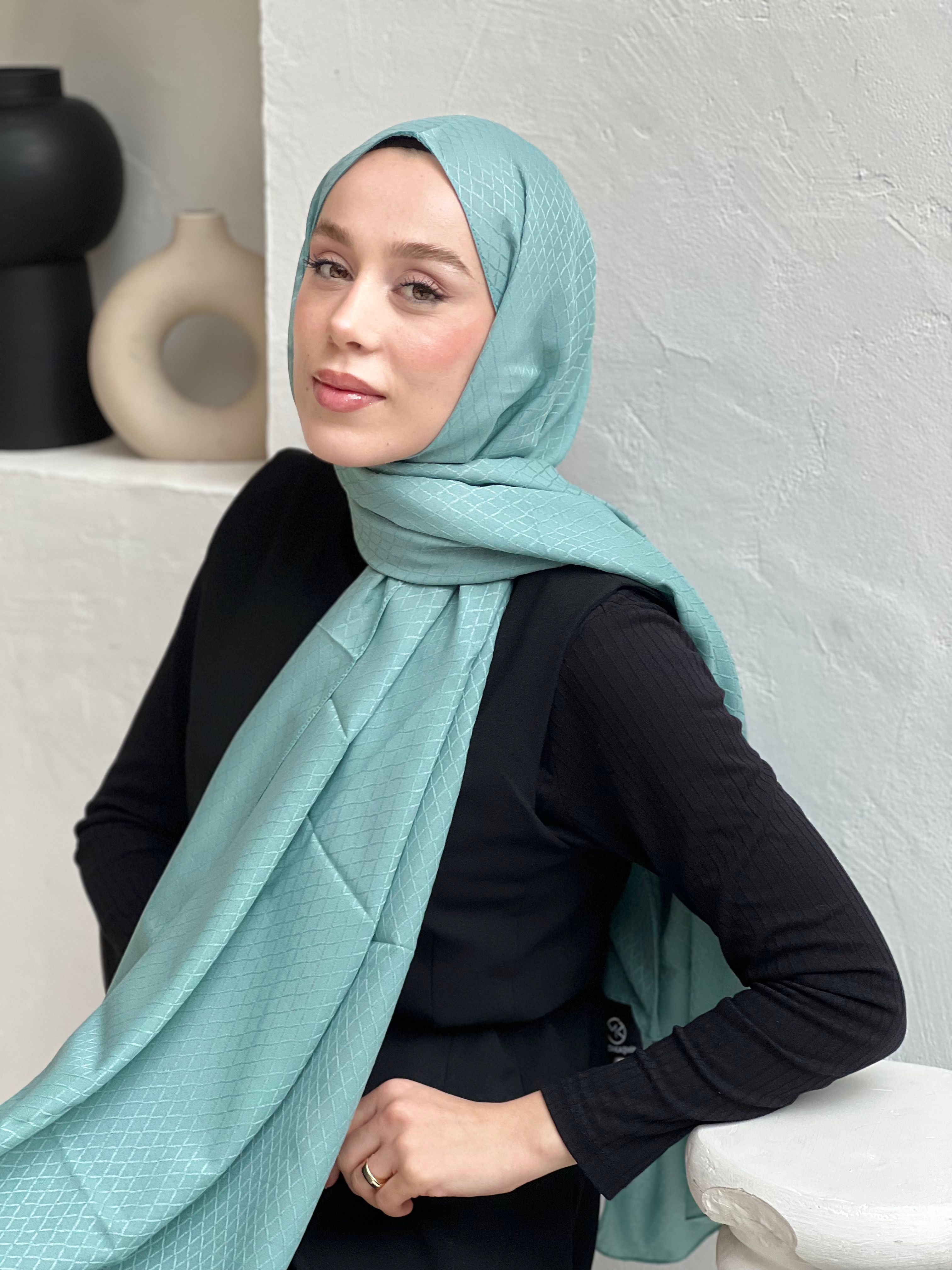 Soft Jacquard Series Pearl Rhythm Pattern Shawl - Mint