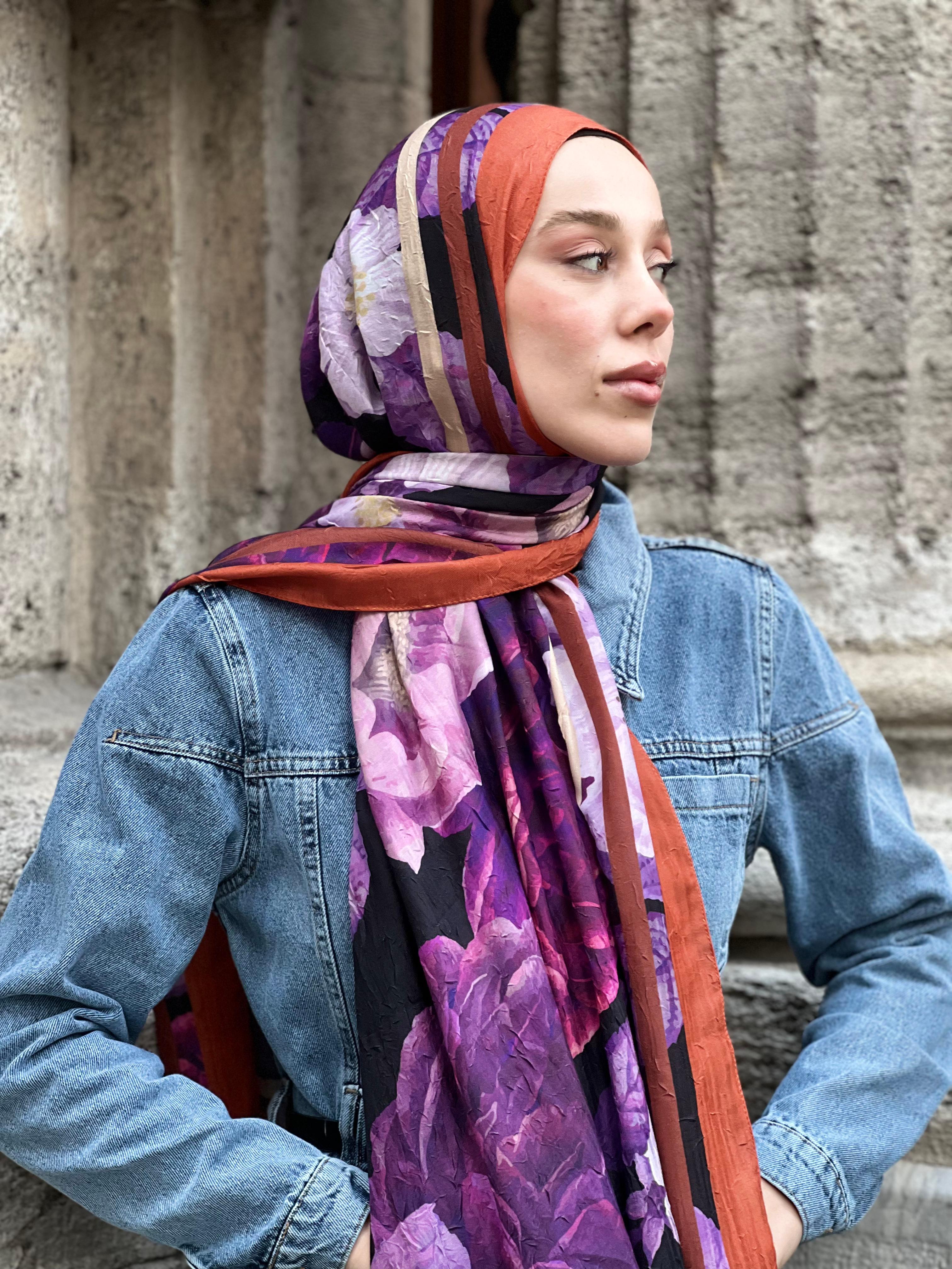 Gül Desen Bambu Şal