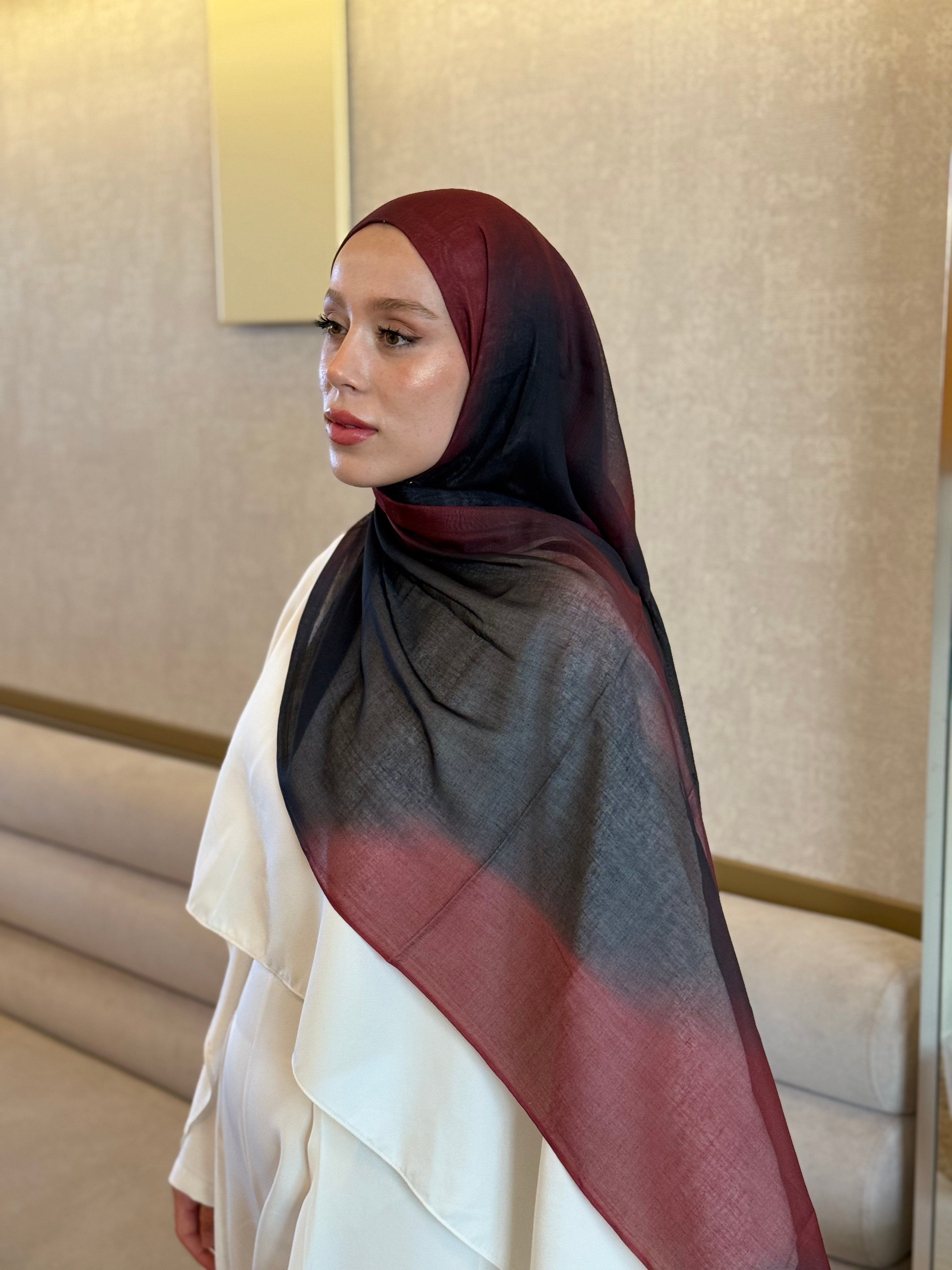 Batik Desen Aya Serisi Şal - Bordo