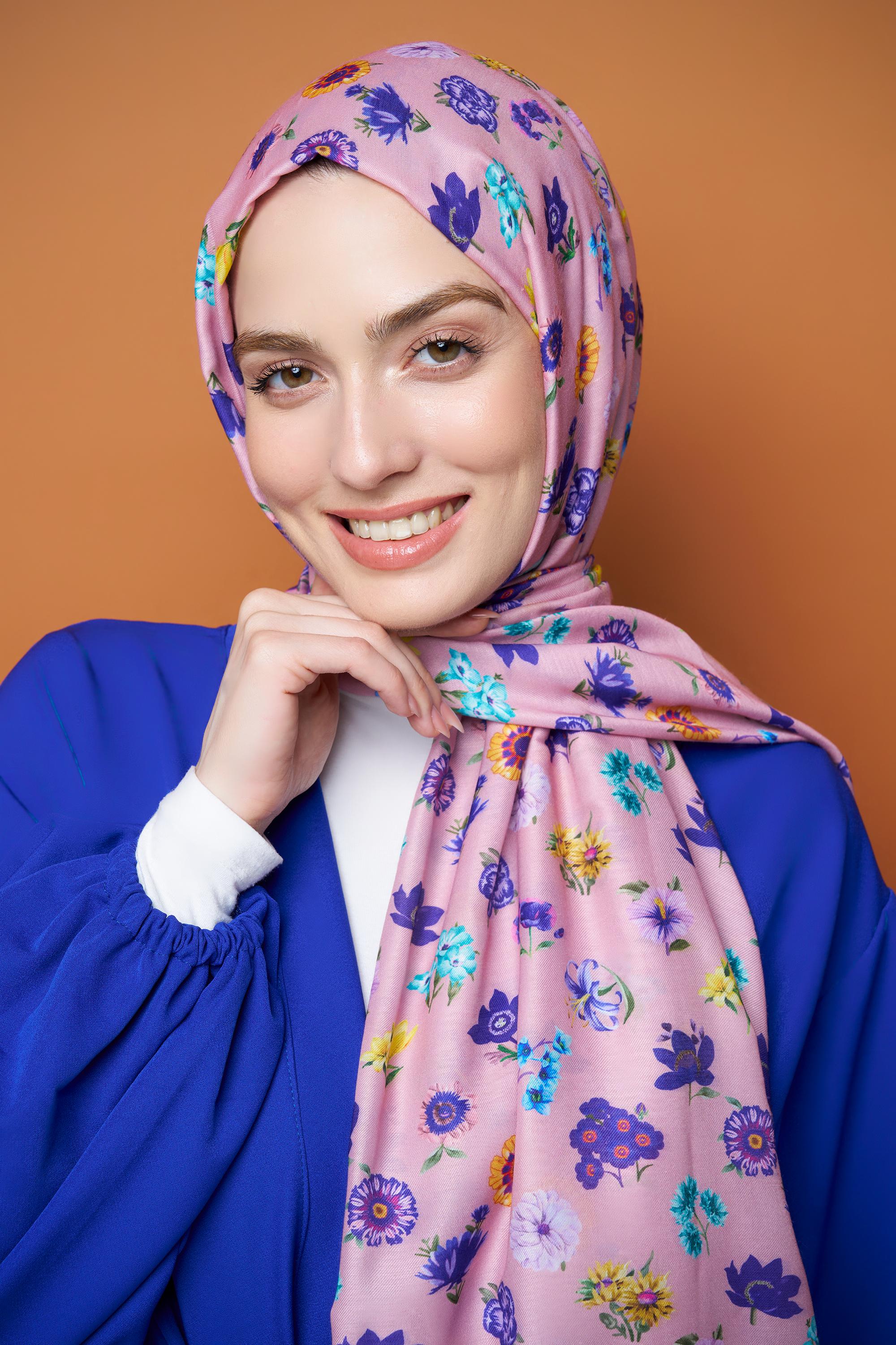 Bouquet Cotton Shawl - Pudra