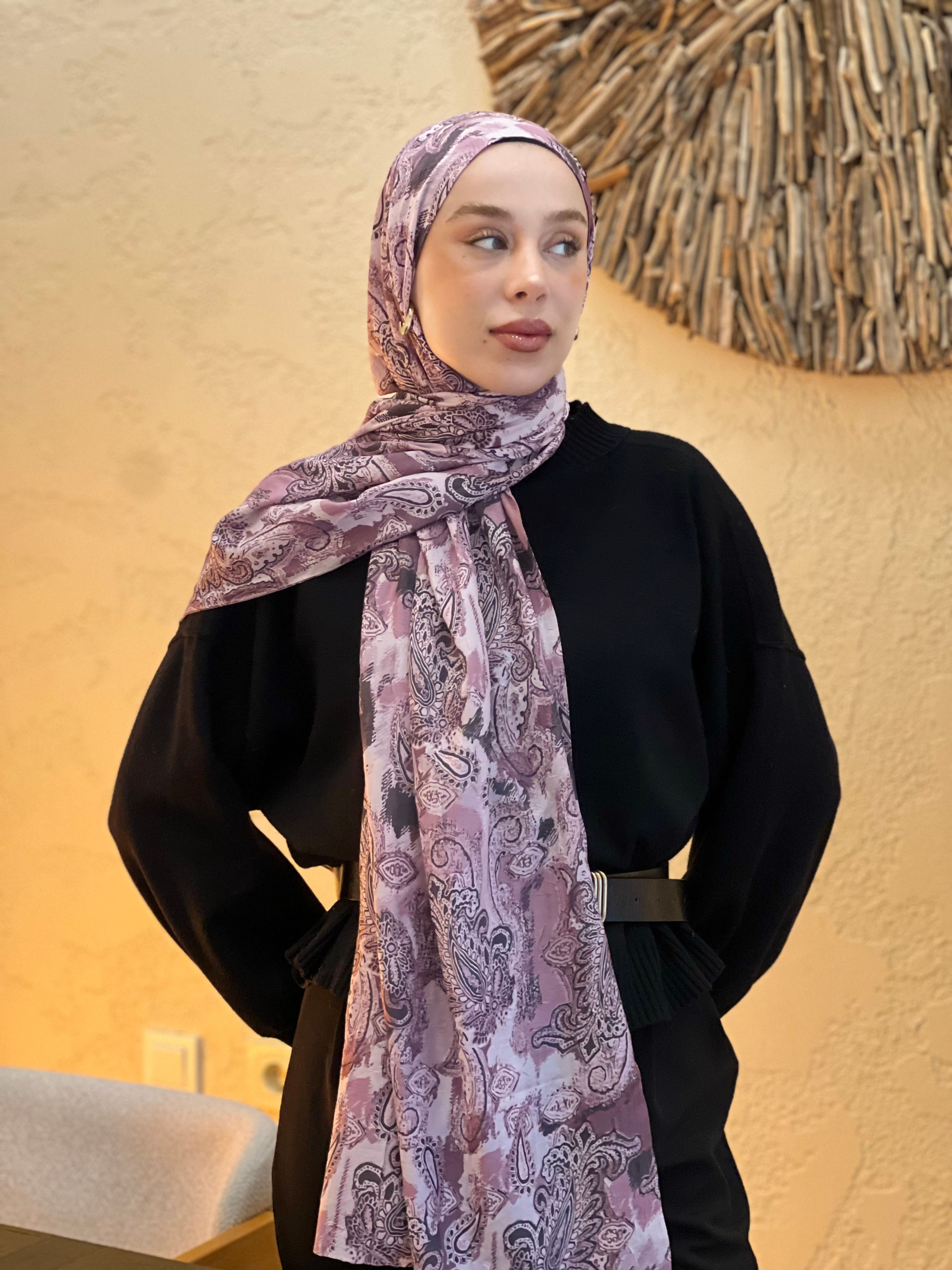 Abstract Ethnic Pattern Bamboo Shawl - Pink