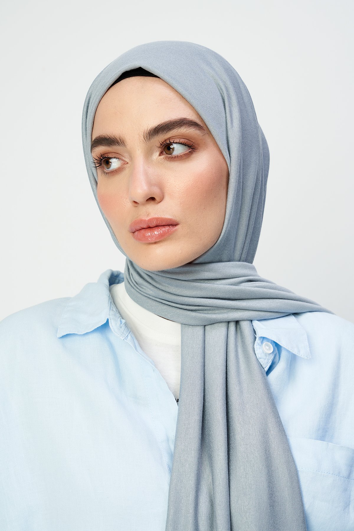 Jersey Shawl - blue gray