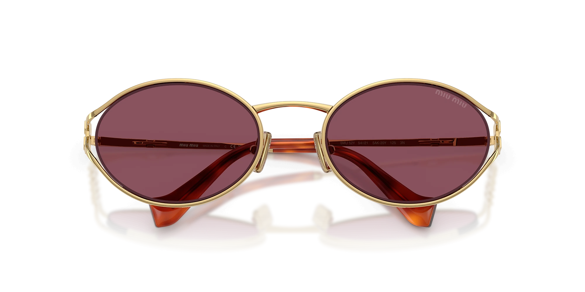 MIU MIU サングラス SMU21G レッド ケース付 MIU MIU MU 52YS 5AK20Y 54 Kadın Güneş Gözlüğü