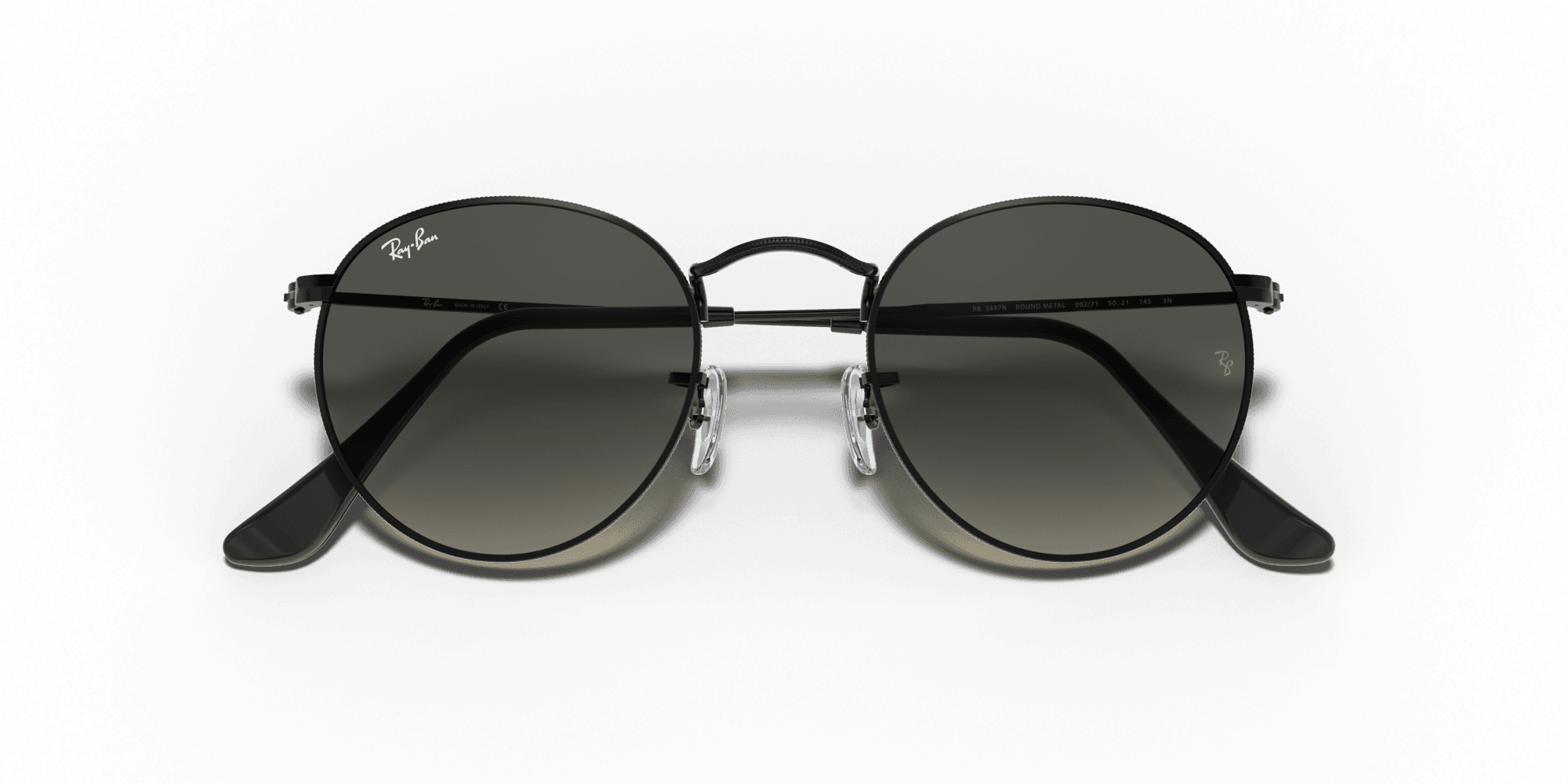 Ray-Ban RB3447N 001 Round Metal Unisex Güneş Gözlükleri