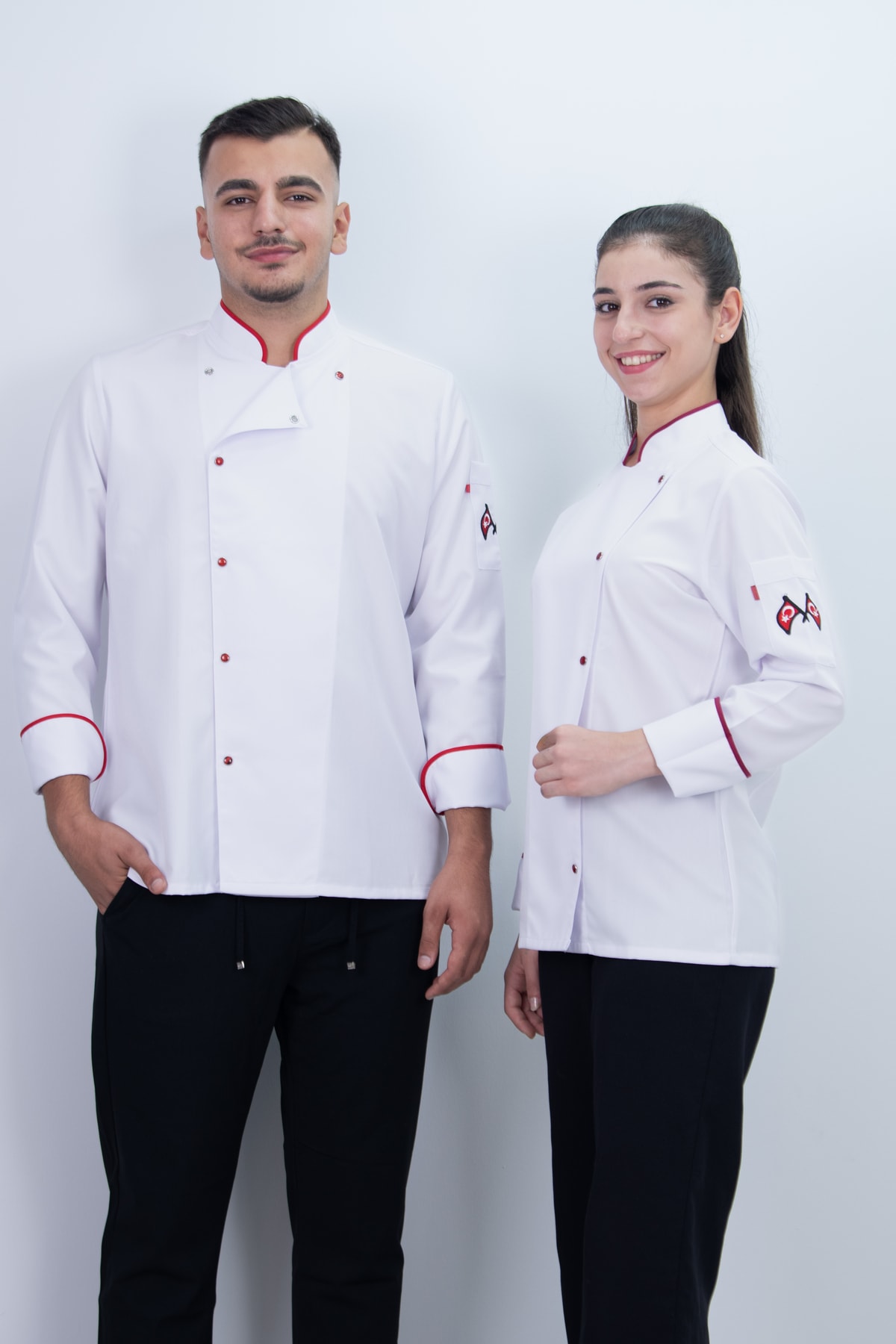Düz ÇıtÇıt Şef Gömlek Aşçı Kıyafeti Chef Aşçı Forması