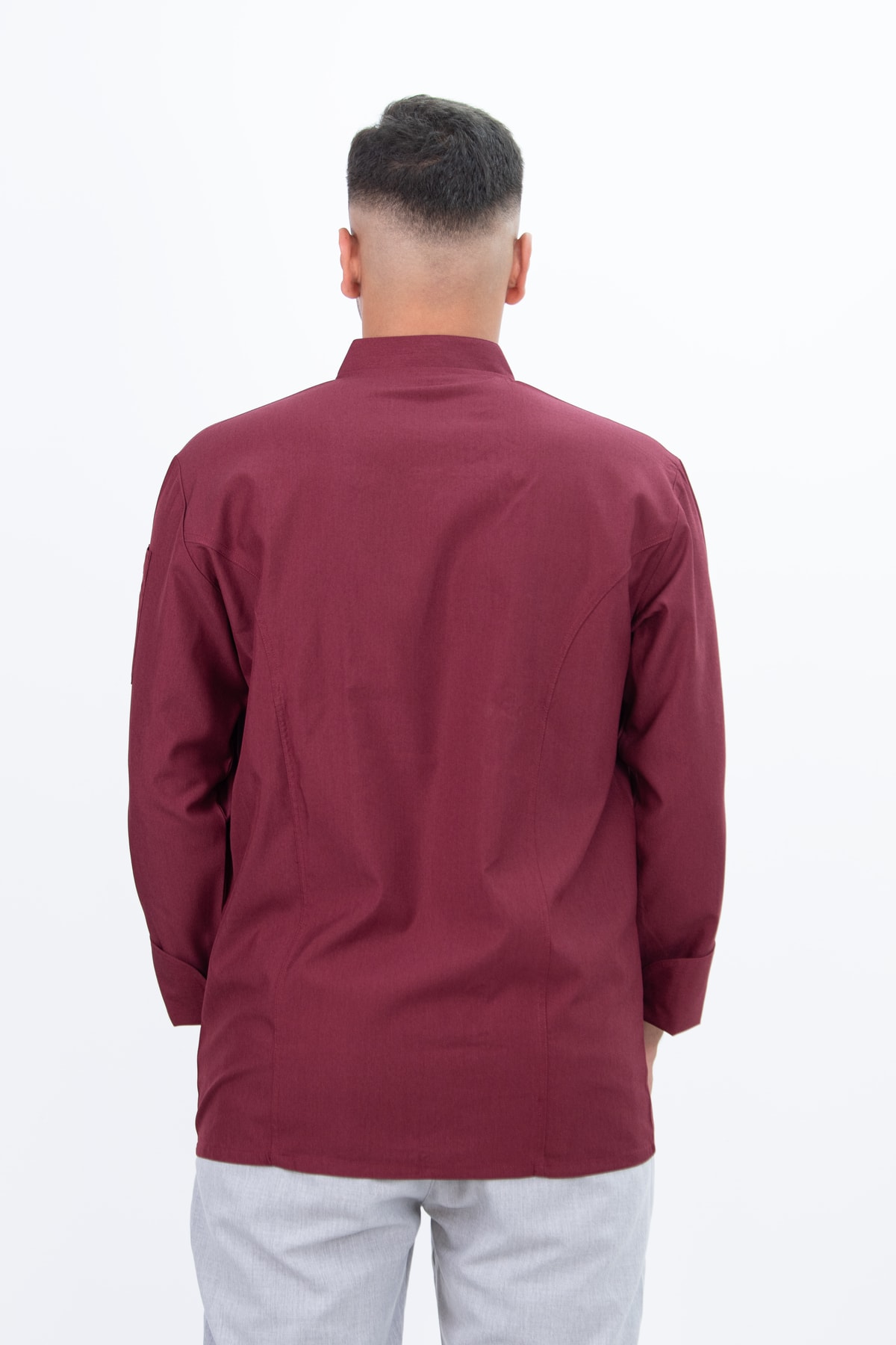 Gold Dikiş Detay Şef Gömlek Aşçı Kıyafeti Chef Aşçı Forması Bordo