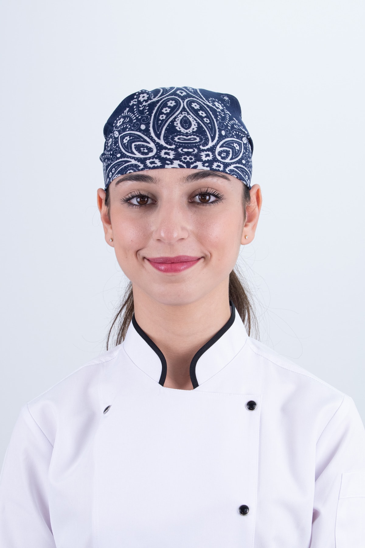 Chef Bone Kep Aşçı Şef Şapkası Şal Desen Bandana