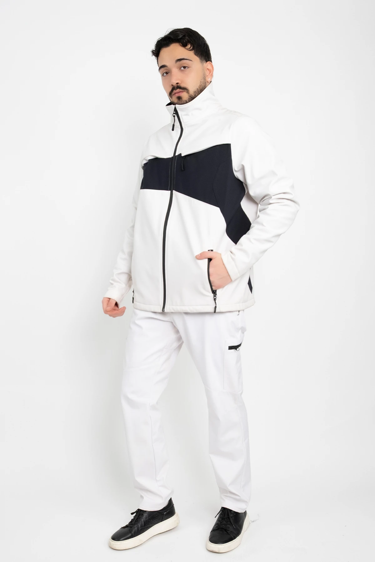 Softshell Polarlı Geçirmez İkili Takım Pantolon Ve Mont Su Ve Rüzgar Geçirmez Kışlık Unisex Takım