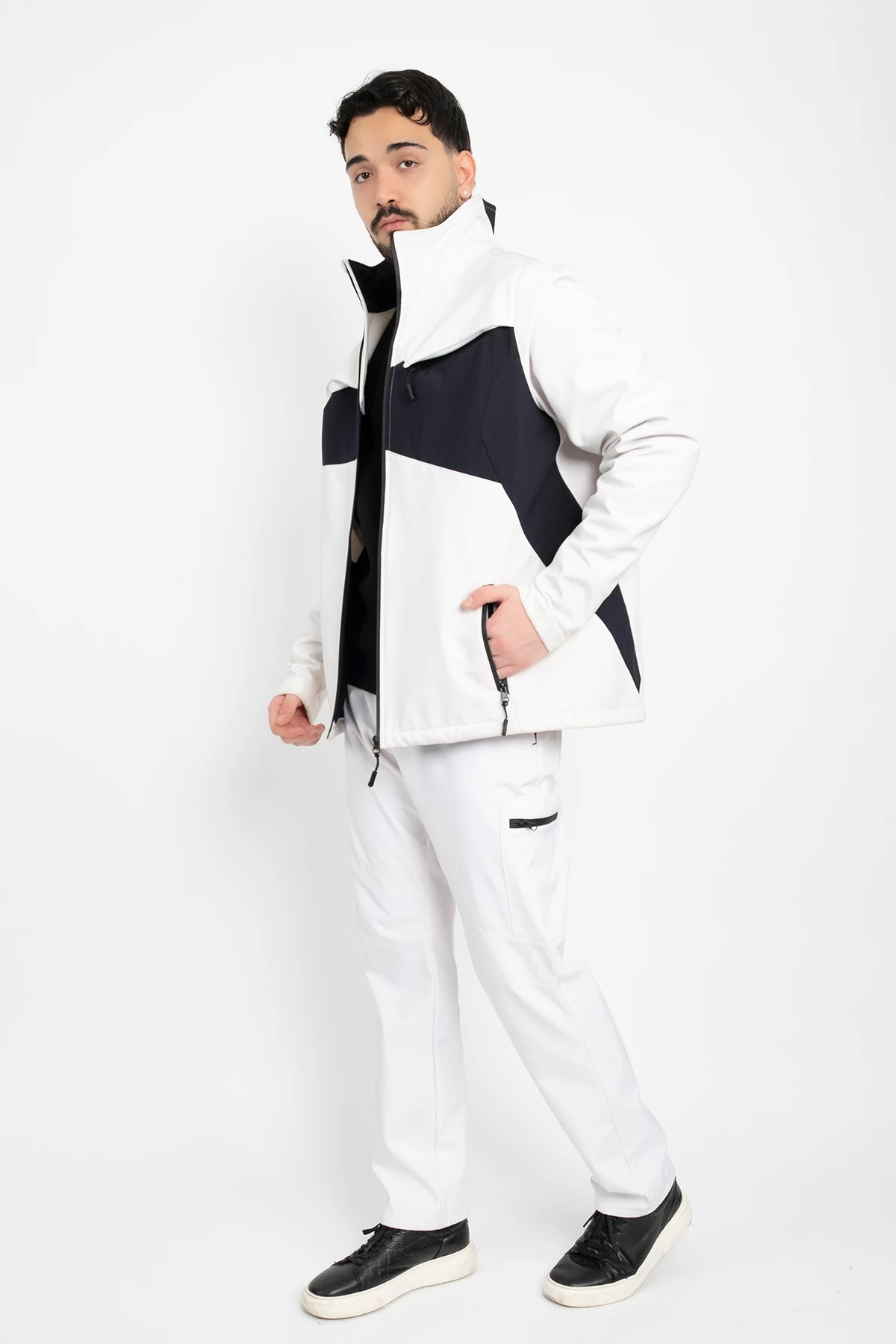 Softshell Polarlı Geçirmez İkili Takım Pantolon Ve Mont Su Ve Rüzgar Geçirmez Kışlık Unisex Takım