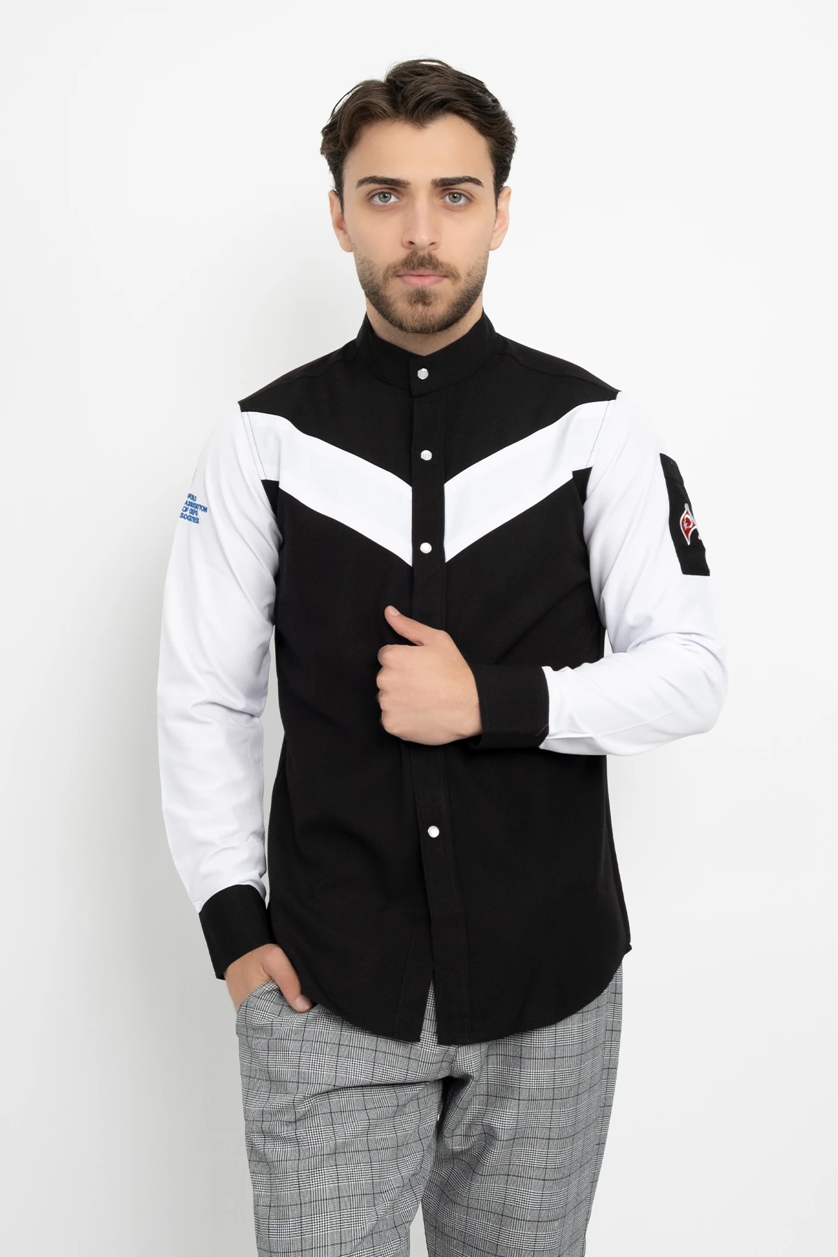 Siyah Beyaz Garnili Aşçı Şef Ceket Aşçı Uniforma (Chef Ceket) Personel Kıyafeti