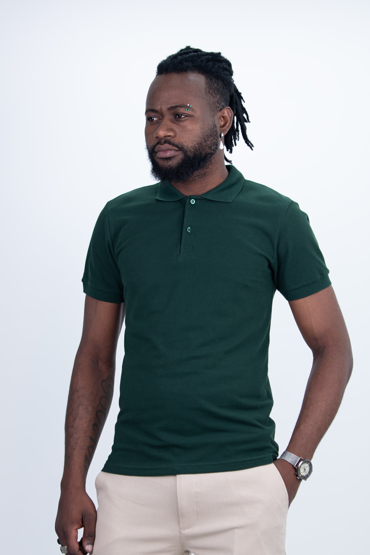 Erkek Slim Fit Dar Kesim Nefes Alan Kumaş Polo Yaka Tişört