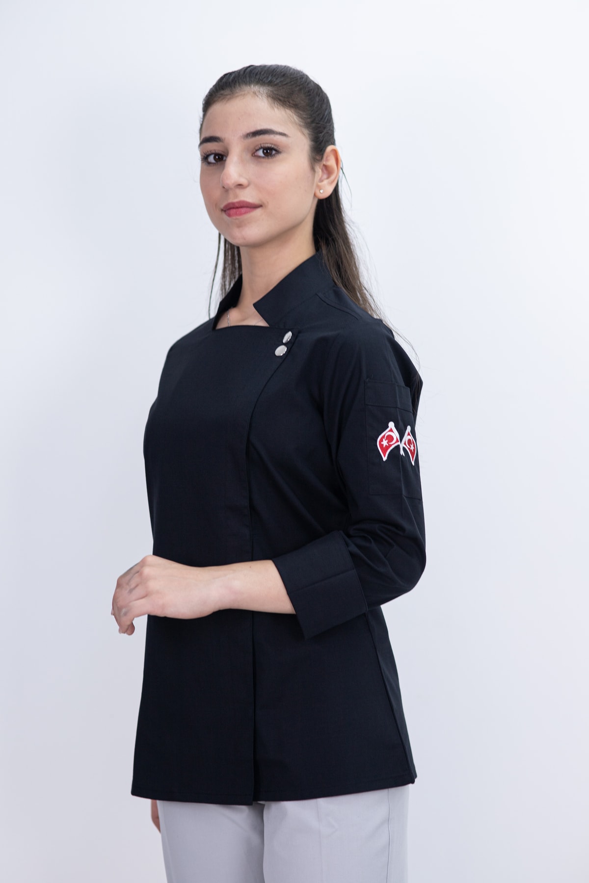 Çift Düğmeli Şef Gömlek Aşçı Kıyafeti Chef Aşçı Forması