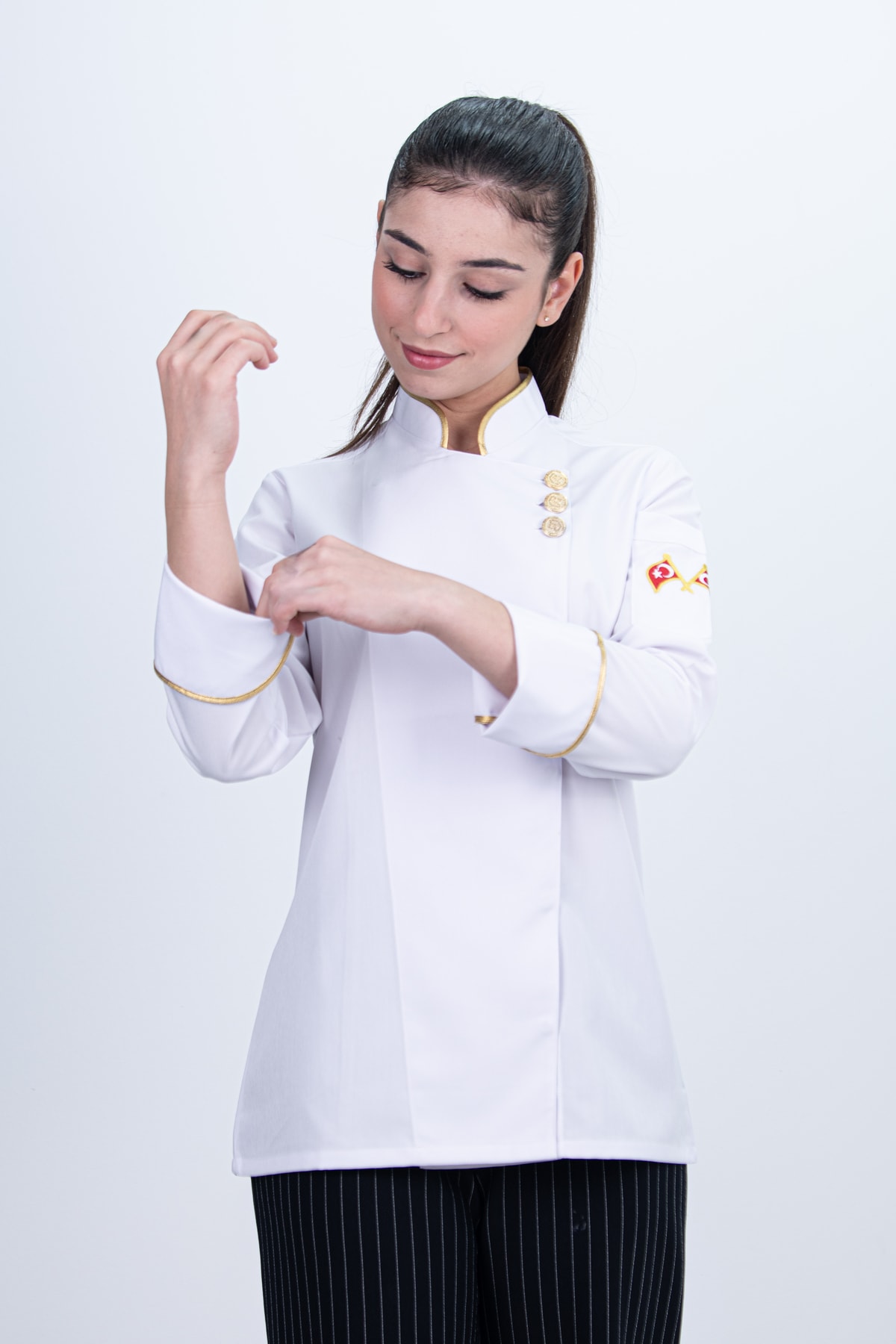 Full Düğmeli Şef Gömlek Aşçı Kıyafeti Chef Aşçı Forması