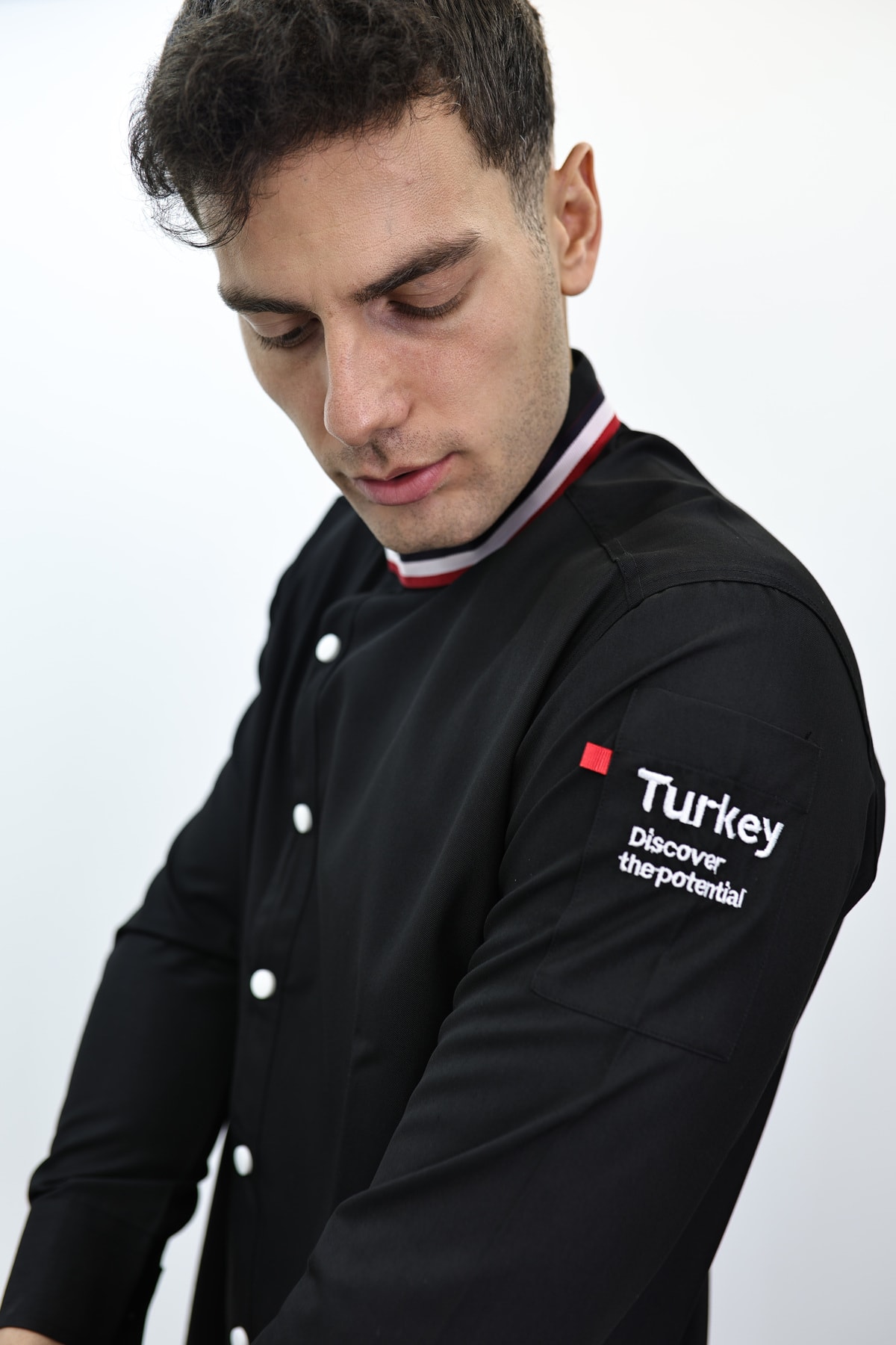 Uzun Kollu çıtçıtlı Şef gömlek Aşçı Kıyafeti Chef Aşçı Forması