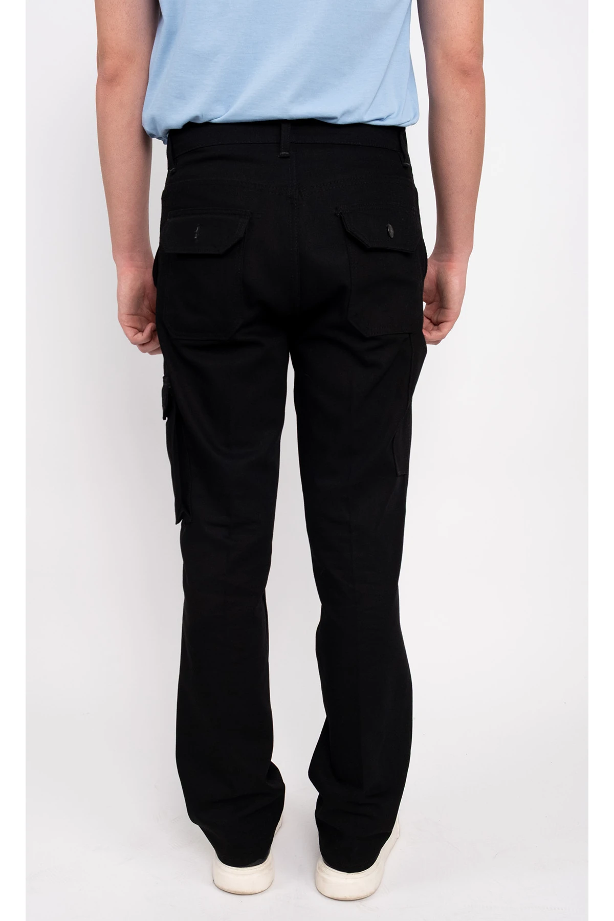 Kargo Cepli Belden Lastikli Düğmeli Fermuarlı Çok Cepli Gabardin Kargo İş Pantolonu