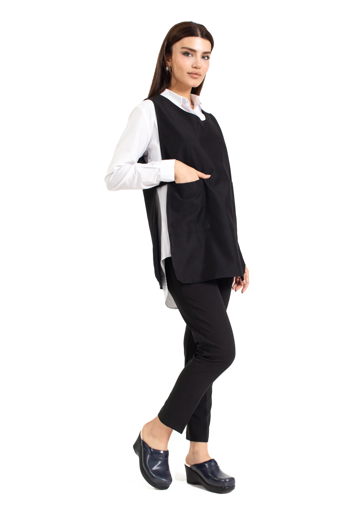 Açık Yakalı Jile Önlük İş Üniforması