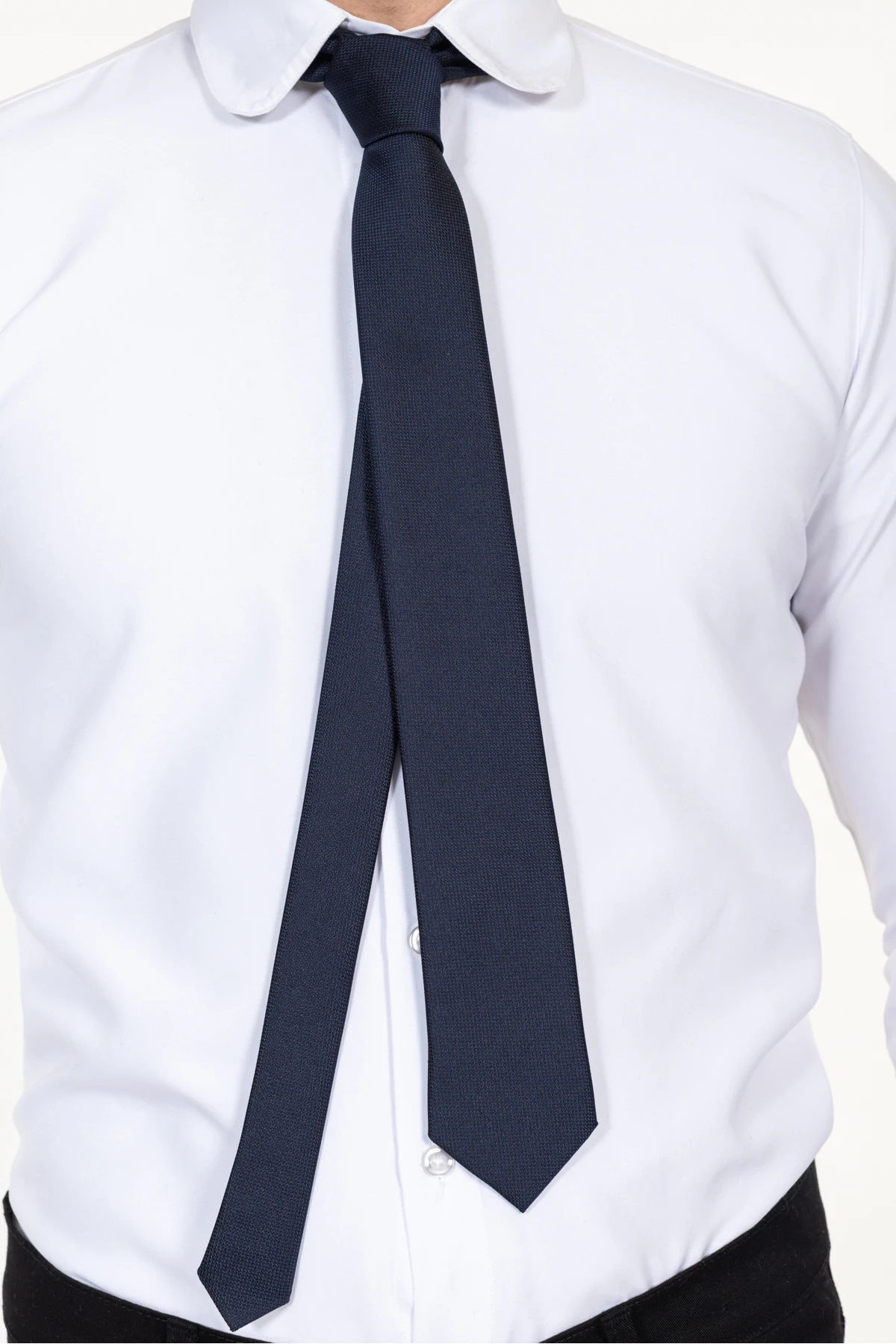 İnce Armürlü Erkek Kravat Garson Kravat İş Kıyafeti