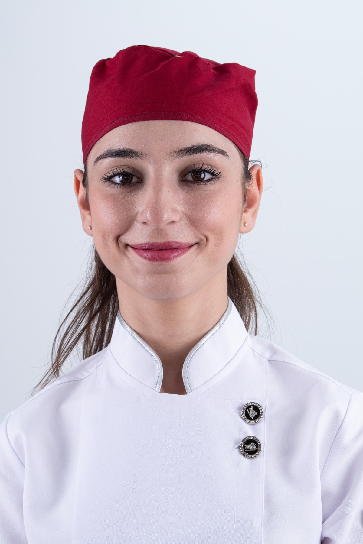 Chef Bone Kep Aşçı Şef Şapkası Kırmızı
