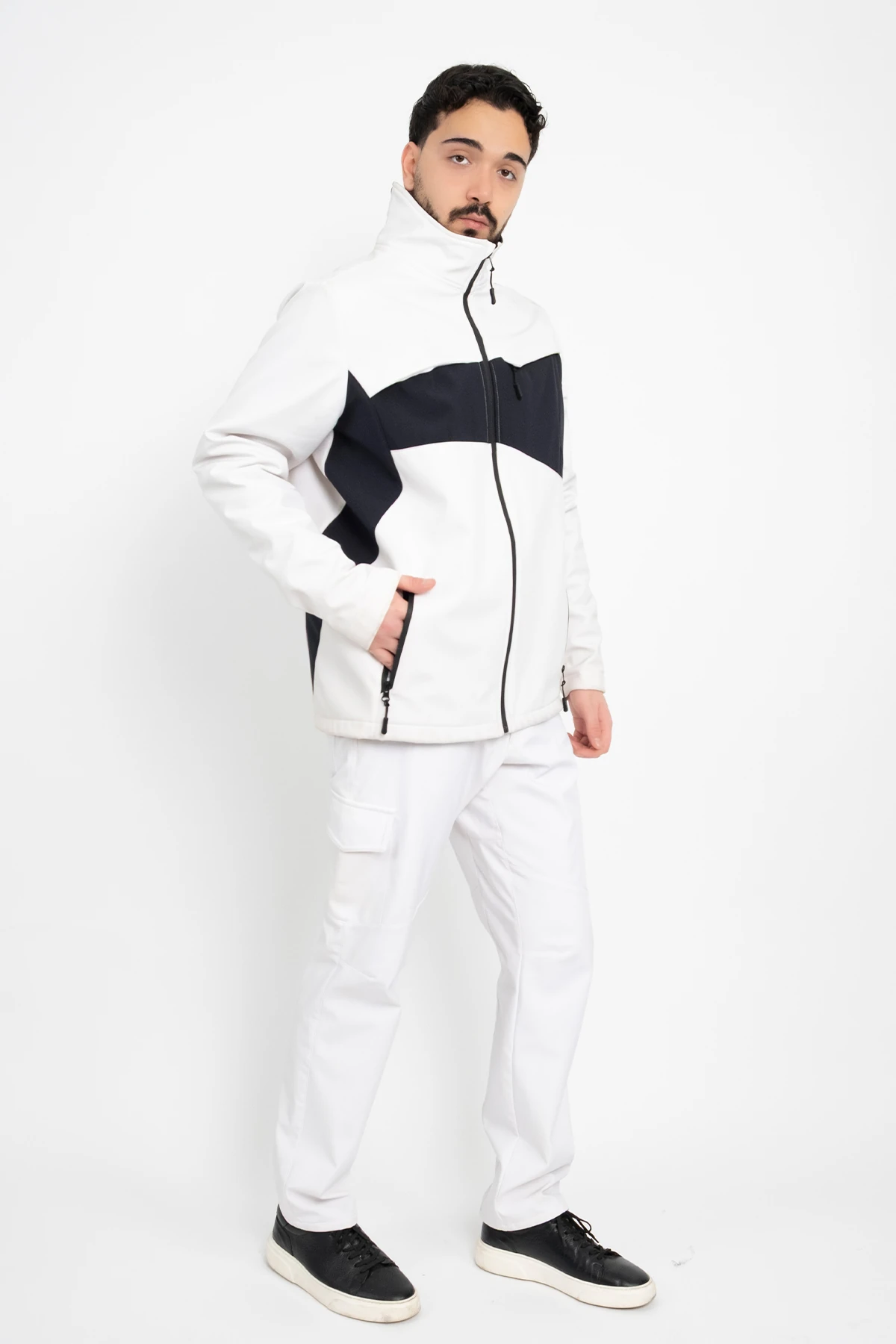 Softshell Polarlı Geçirmez İkili Takım Pantolon Ve Mont Su Ve Rüzgar Geçirmez Kışlık Unisex Takım