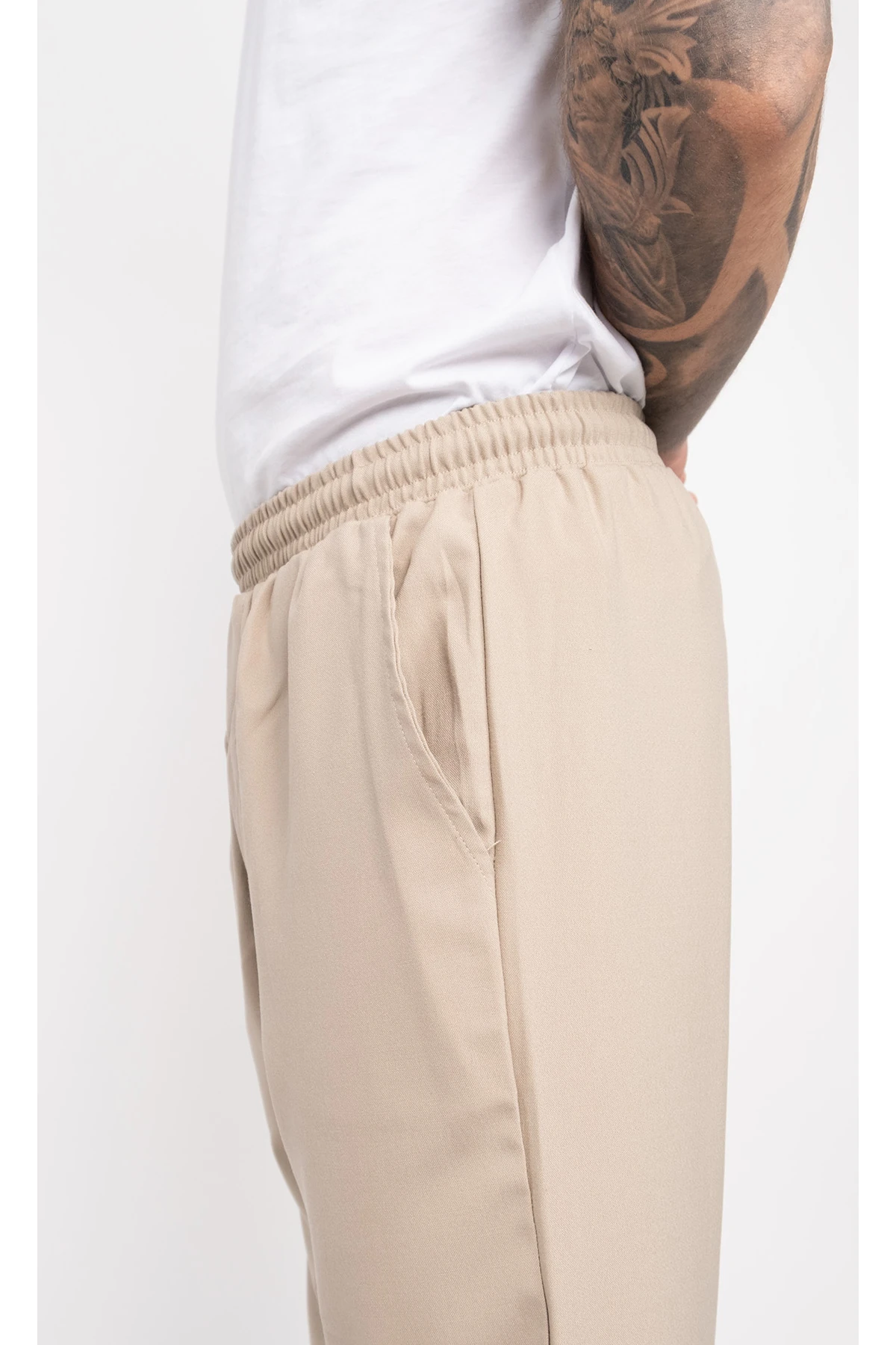 Lastikli Belden İpli Esnek Likralı Günlük İş Pantolonu