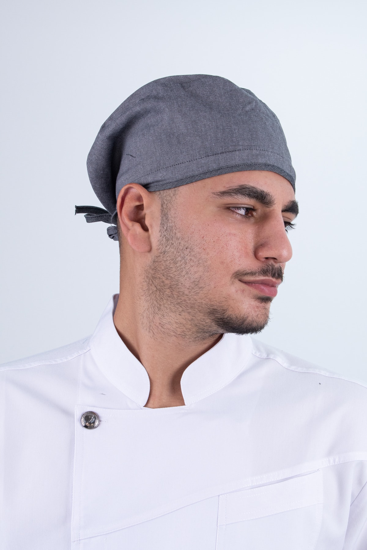 Chef Bone Kep Aşçı Şef Şapkası Gri