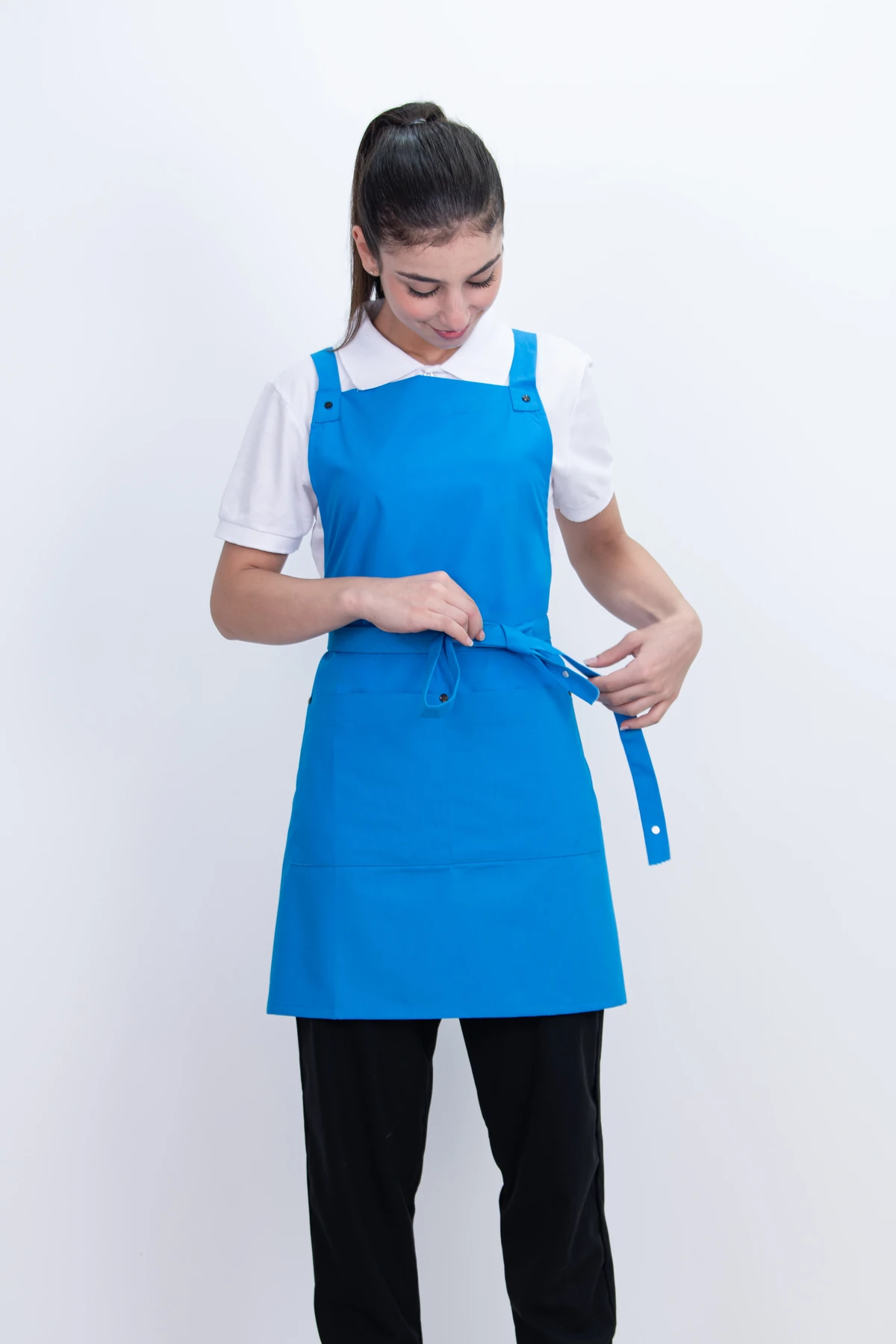 Düz Unisex Ayarlanabilir Çift Cepli Önlük