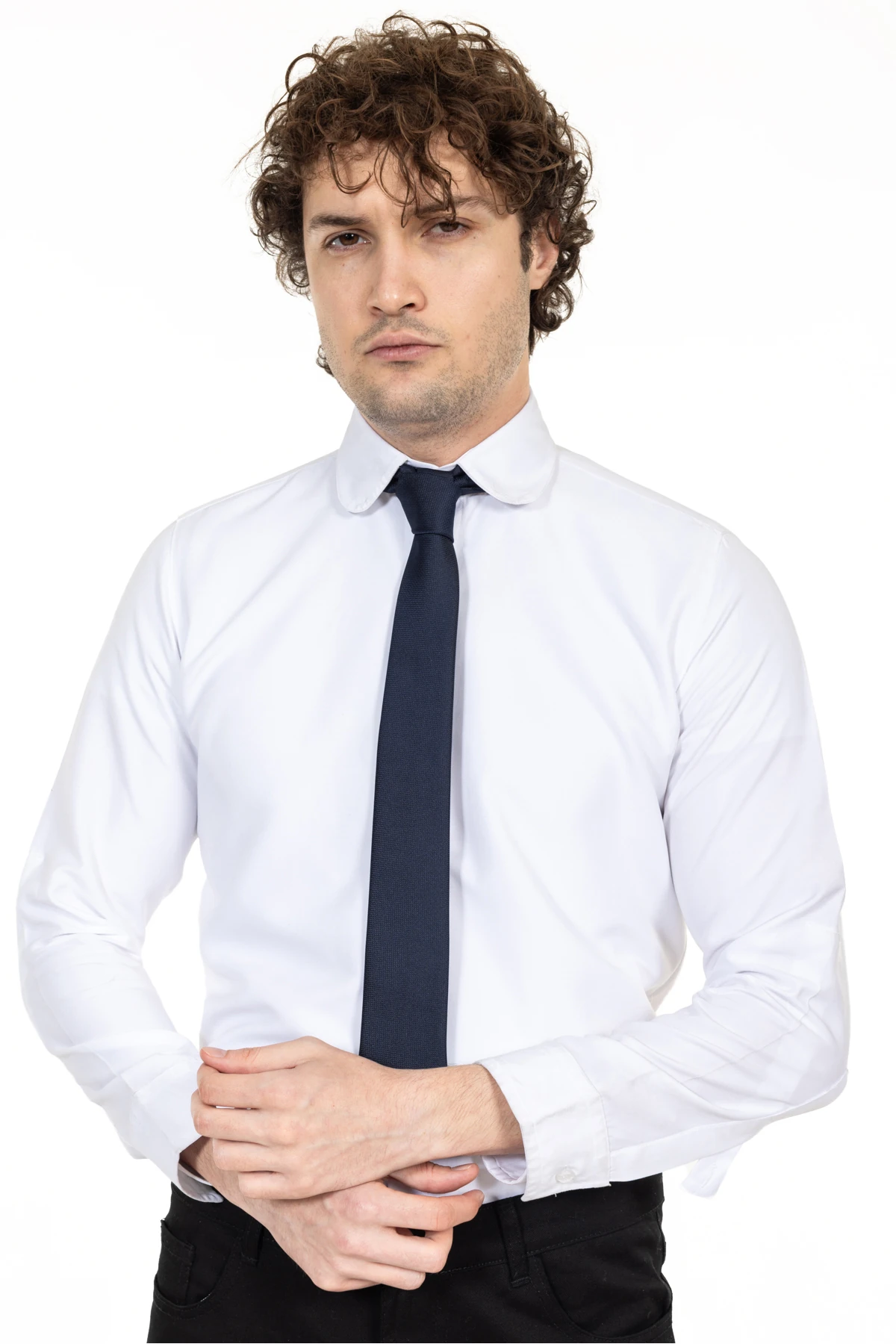 İnce Armürlü Erkek Kravat Garson Kravat İş Kıyafeti