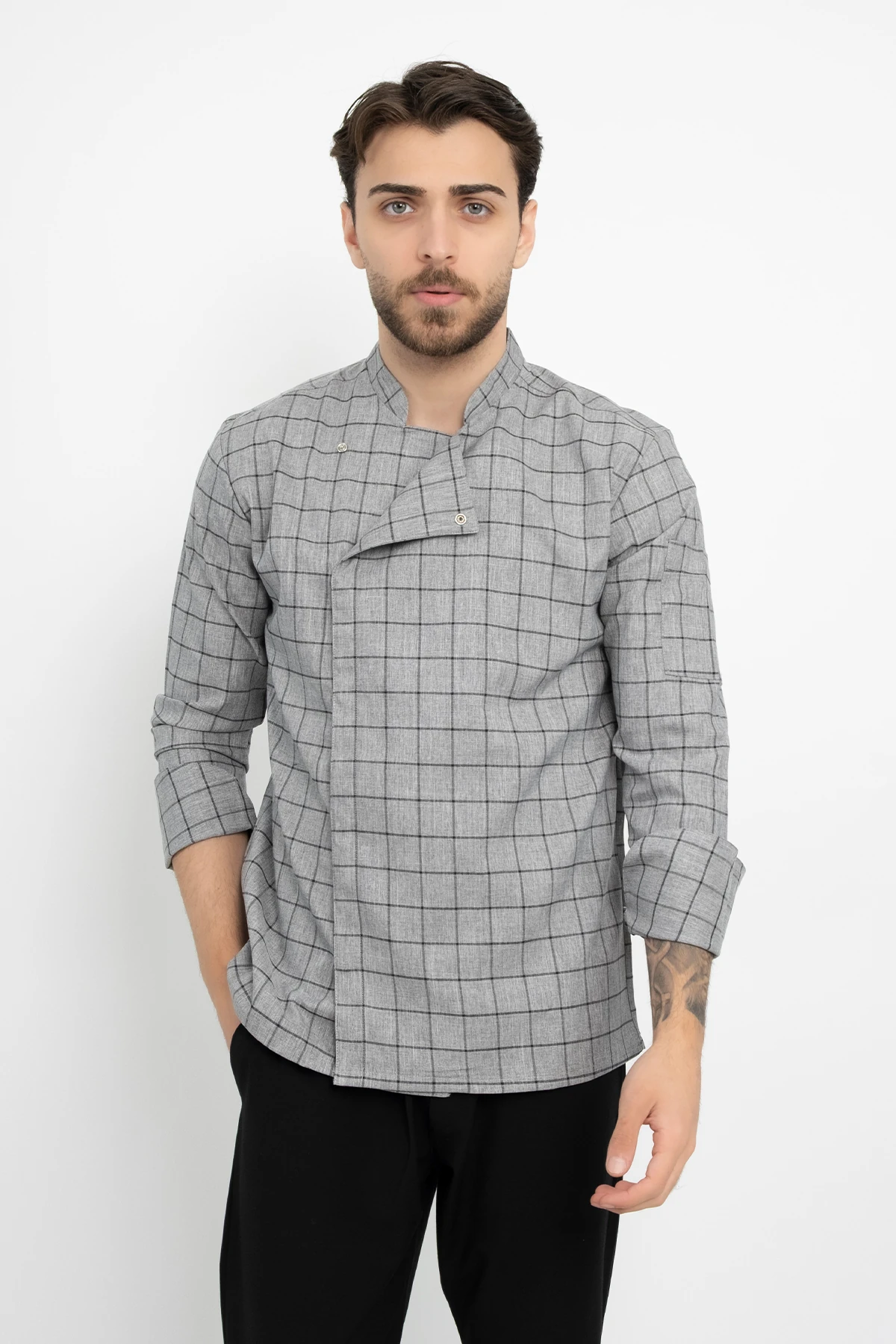 Kareli Ekose Desenli Aşçı Şef Ceket Aşçı Uniforma (Chef Ceket) Personel Kıyafeti