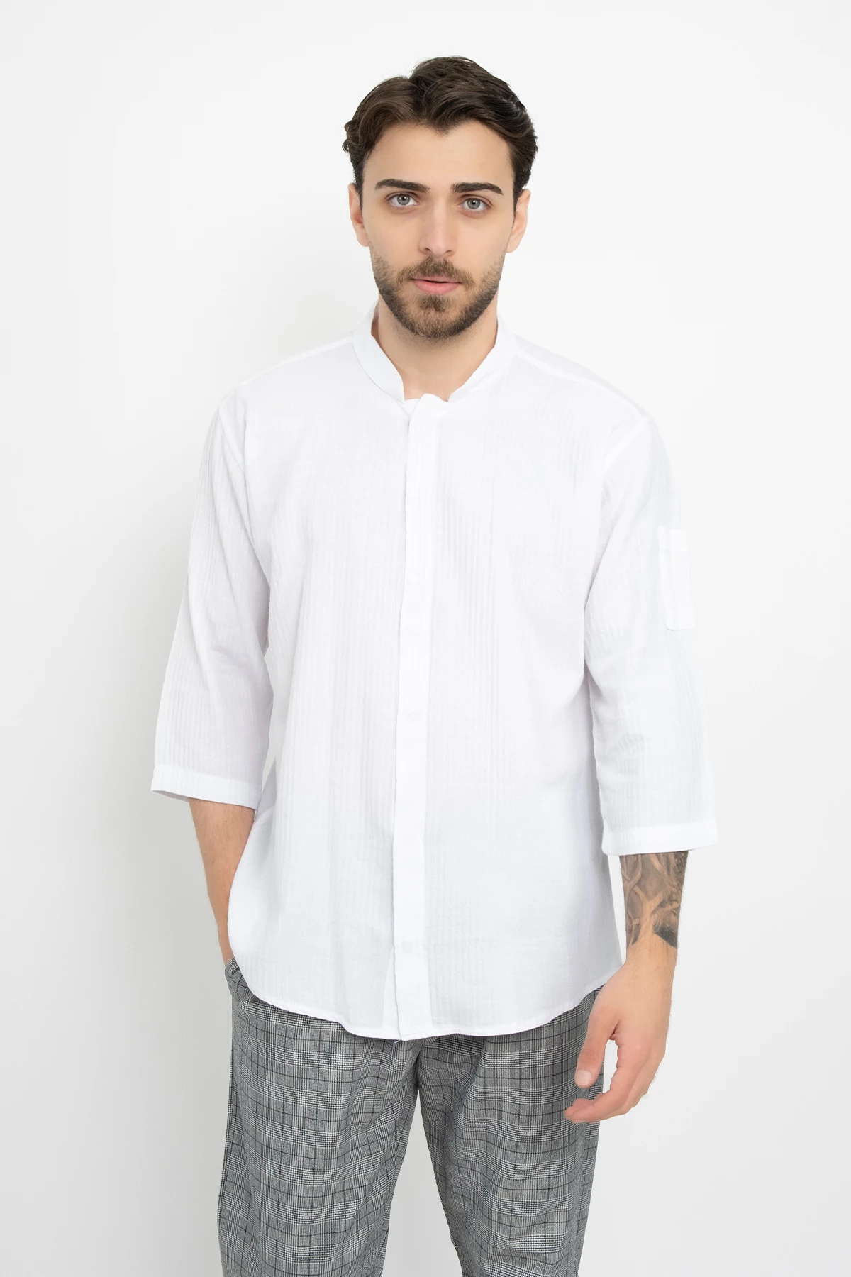 Pamuklu Spor Kol Aşçı Şef Gömlek Aşçı Uniforma (Chef Gömlek) Personel Kıyafeti