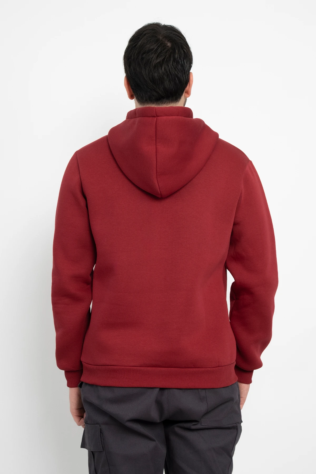 Basic Baskısız 3 İplik Kapüşonlu Unisex Kanguru Cepli Kapüşonlu Sweatshirt Hoodie Sweat
