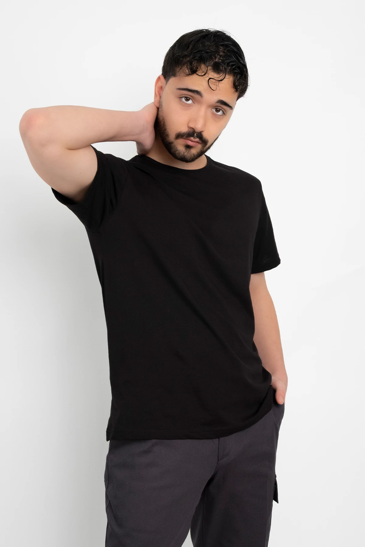 Yuvarlak (Sıfır) Yaka Basic T-shirt - siyah
