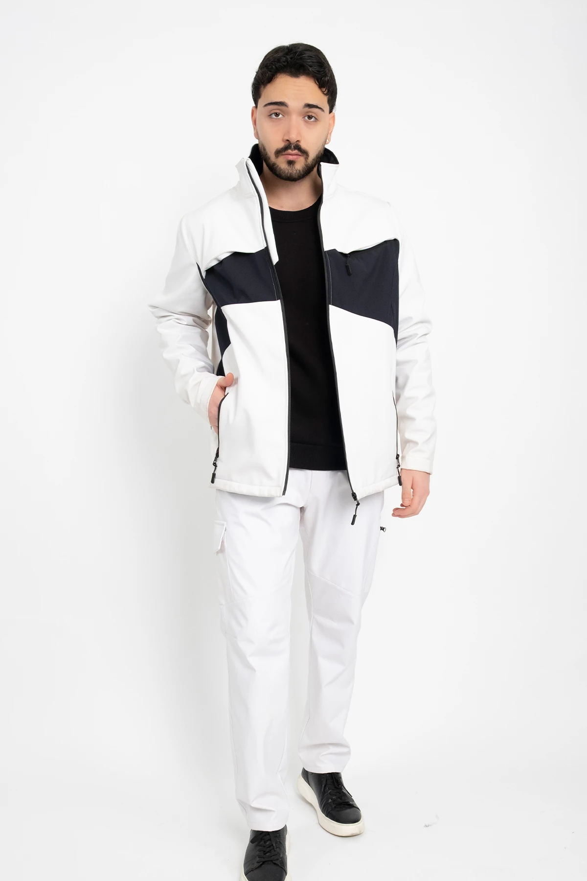 Softshell Polarlı Geçirmez İkili Takım Pantolon Ve Mont Su Ve Rüzgar Geçirmez Kışlık Unisex Takım